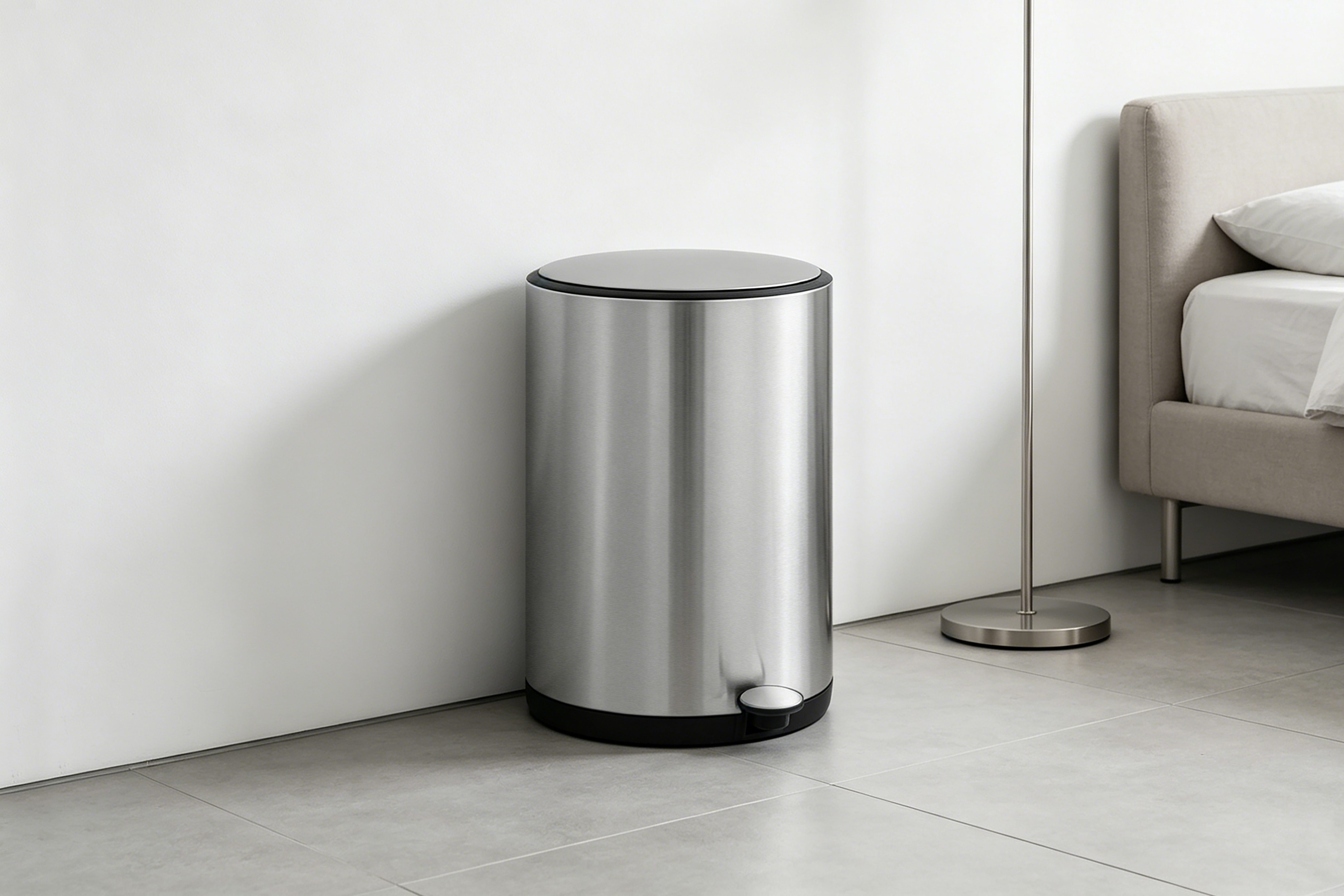 OTTO home Mülleimer Lennu, Soft Close, versteckter Griff, moderner Treteimer für Küche oder Bad, Abfalleimer mit Deckel