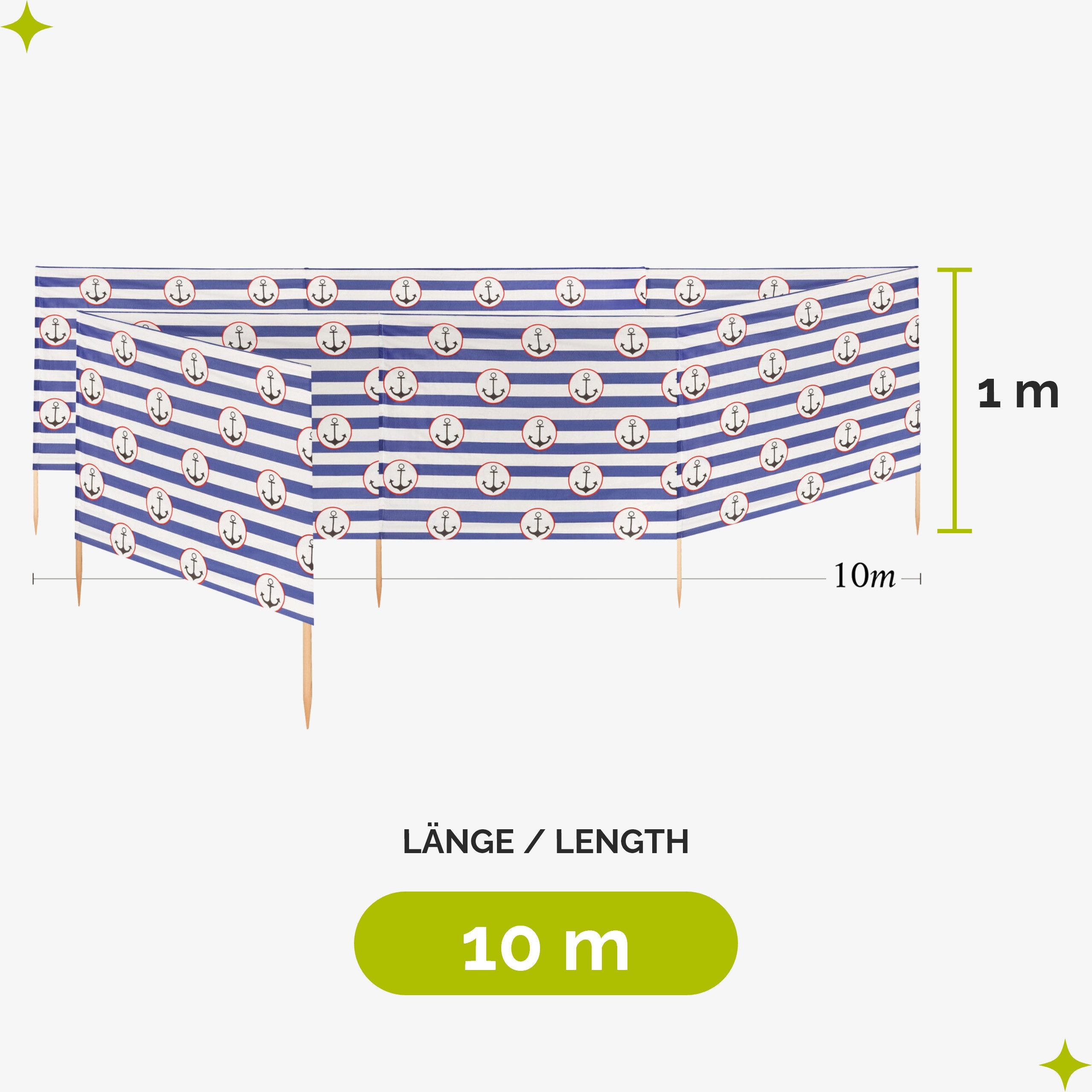 Garronda Windschutz Strand Sichtschutz 10m lang günstig online kaufen
