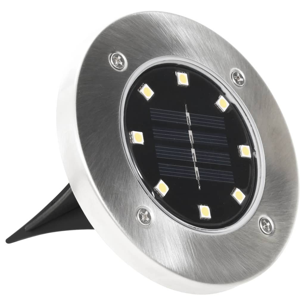 vidaXL Außen-Wandleuchte Solar-Bodenleuchten 8 Warmweiß Stk. LED