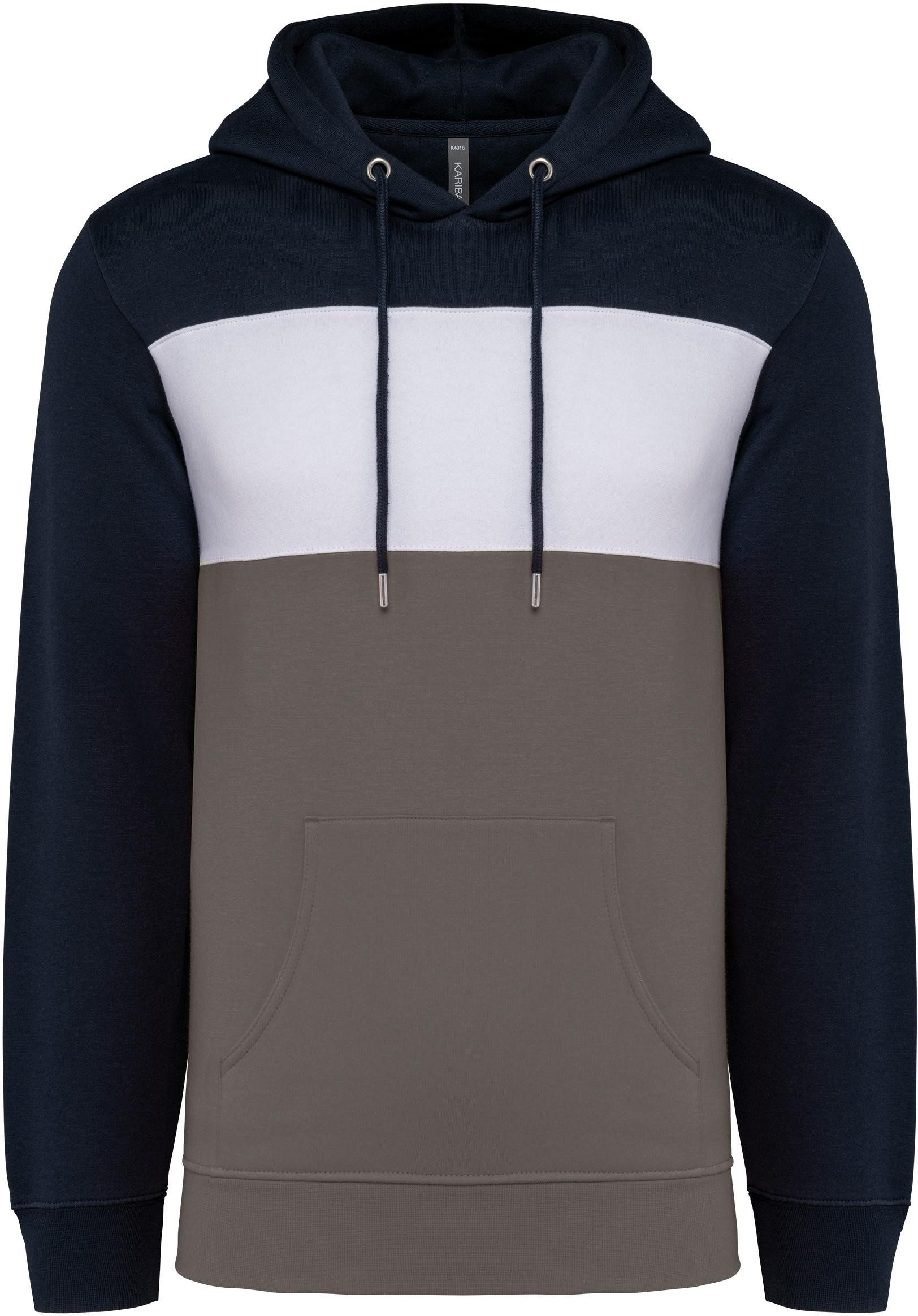 Kariban Kapuzenpullover Dreifarbiges Kapuzensweatshirt, Unisex