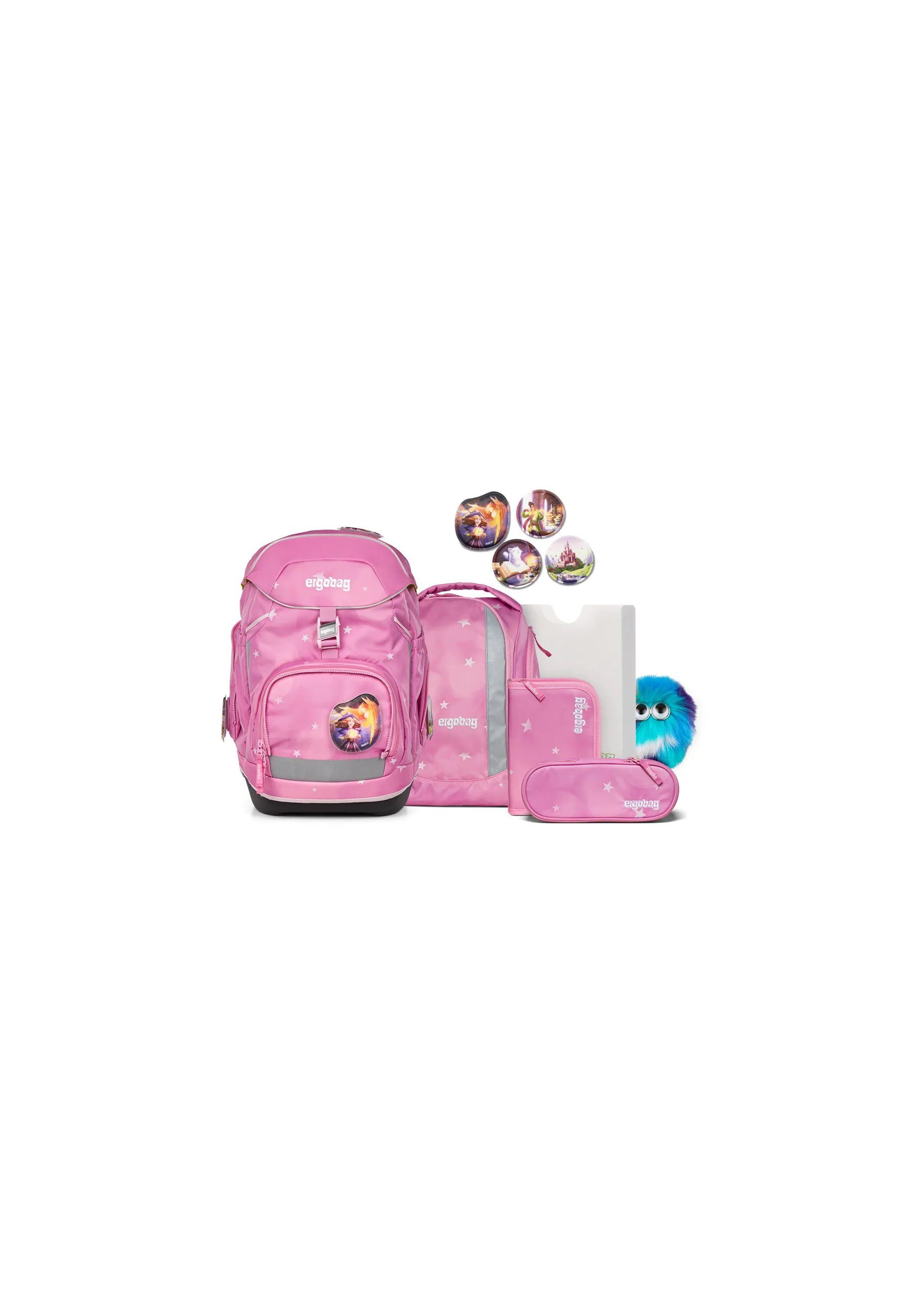 ergobag Schulranzen pack Set Bundle (7-tlg., 7-teiliges Set), größenverstellbares Rückensystem