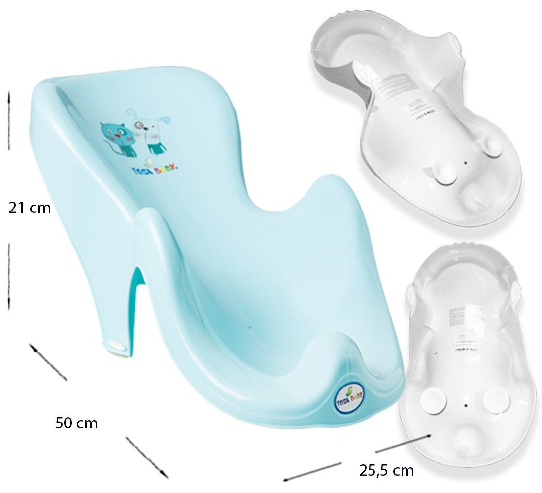 Blau TEILE - Babybadeset Set 4 Wc + Ständer Wanne DOG Premium.set), CAT ** 84 Grau Babybadewanne in Tega-Baby cm, + & Ständer (Made Aufsatz + Wanne +Topf + ** Europe Badesitz