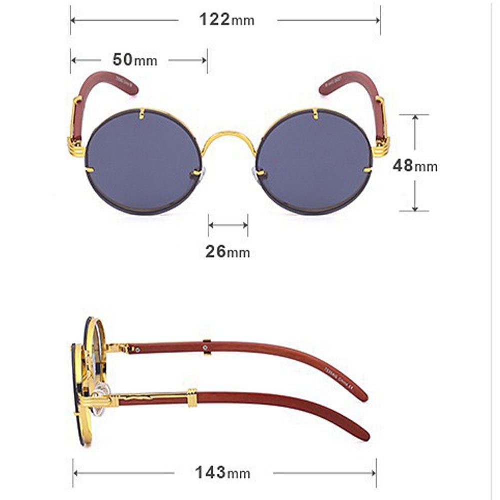 und Modelle für Frauen Männer UV-Schutz Braun mit Vintage AUzzO~ Outdoor Brillenetui Polarisiert Sonnenbrille Retro