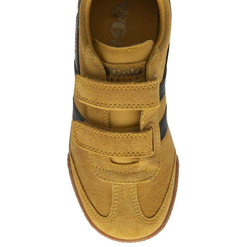 Gola Harrier 2025 (Wildleder,Klettverschluss) sonnengelb/schwarz Kinder Sneaker