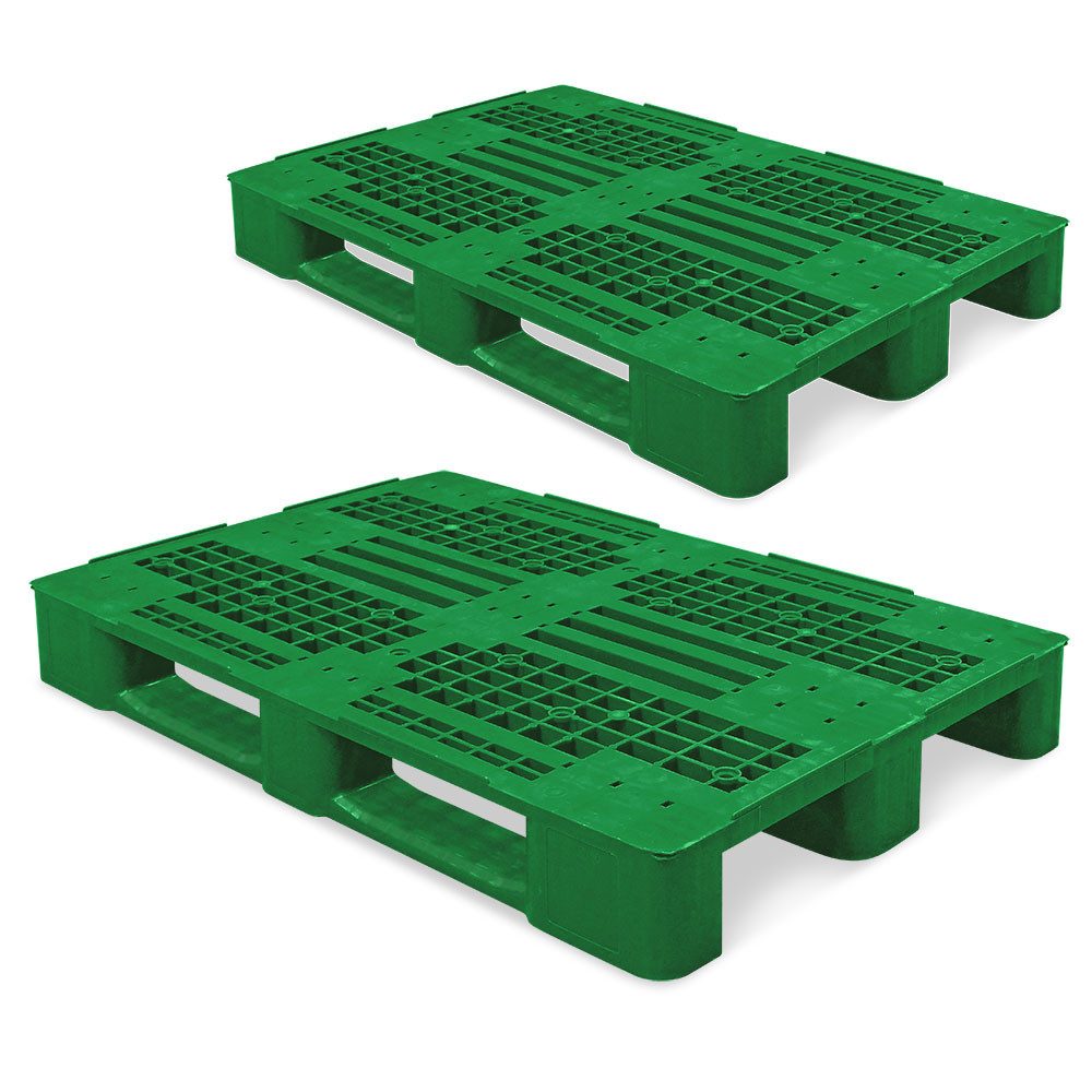 BRB-Lagertechnik Dekopalette Kunststoffpalette im Euromaß, LxBxH 1200x800x145 mm, durchbrochen, Deck ist durchbrochen