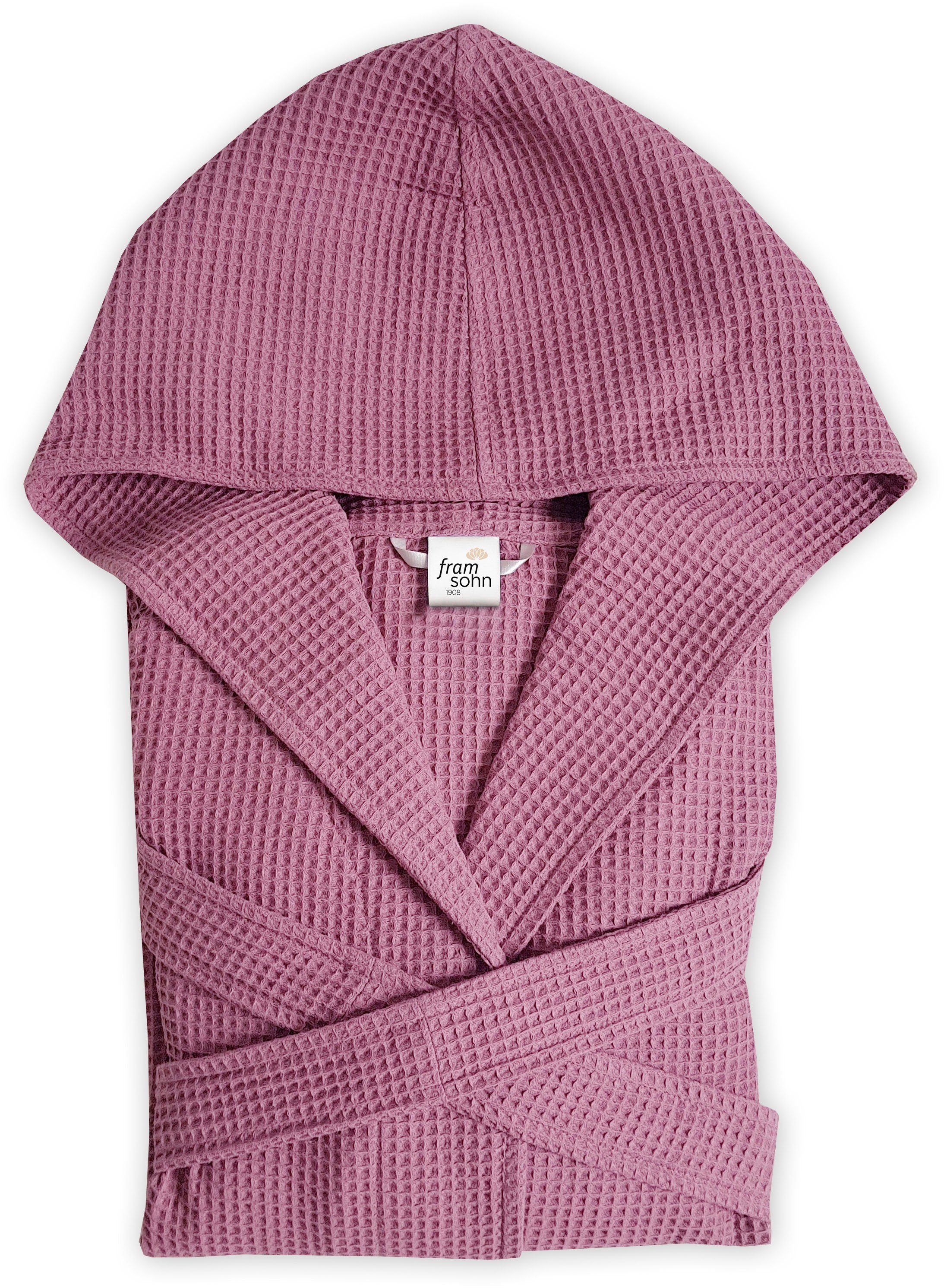 framsohn frottier Damenbademantel Wasffelpiqué, Kurzform, Baumwolle, Kapuze günstig online kaufen