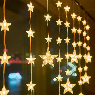 DOPWii LED-Lichterkette Star Lights, 12 Strip Down hängende wasserdichte dekorative Lichter