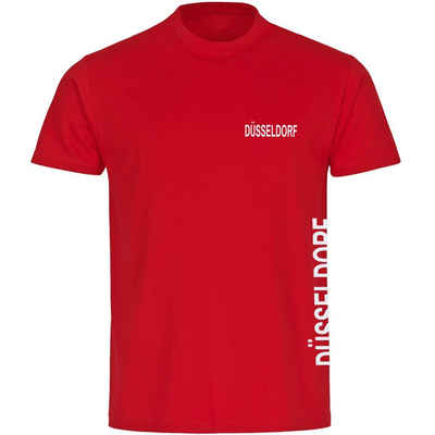 multifanshop T-Shirt Herren Düsseldorf - Brust & Seite - Männer