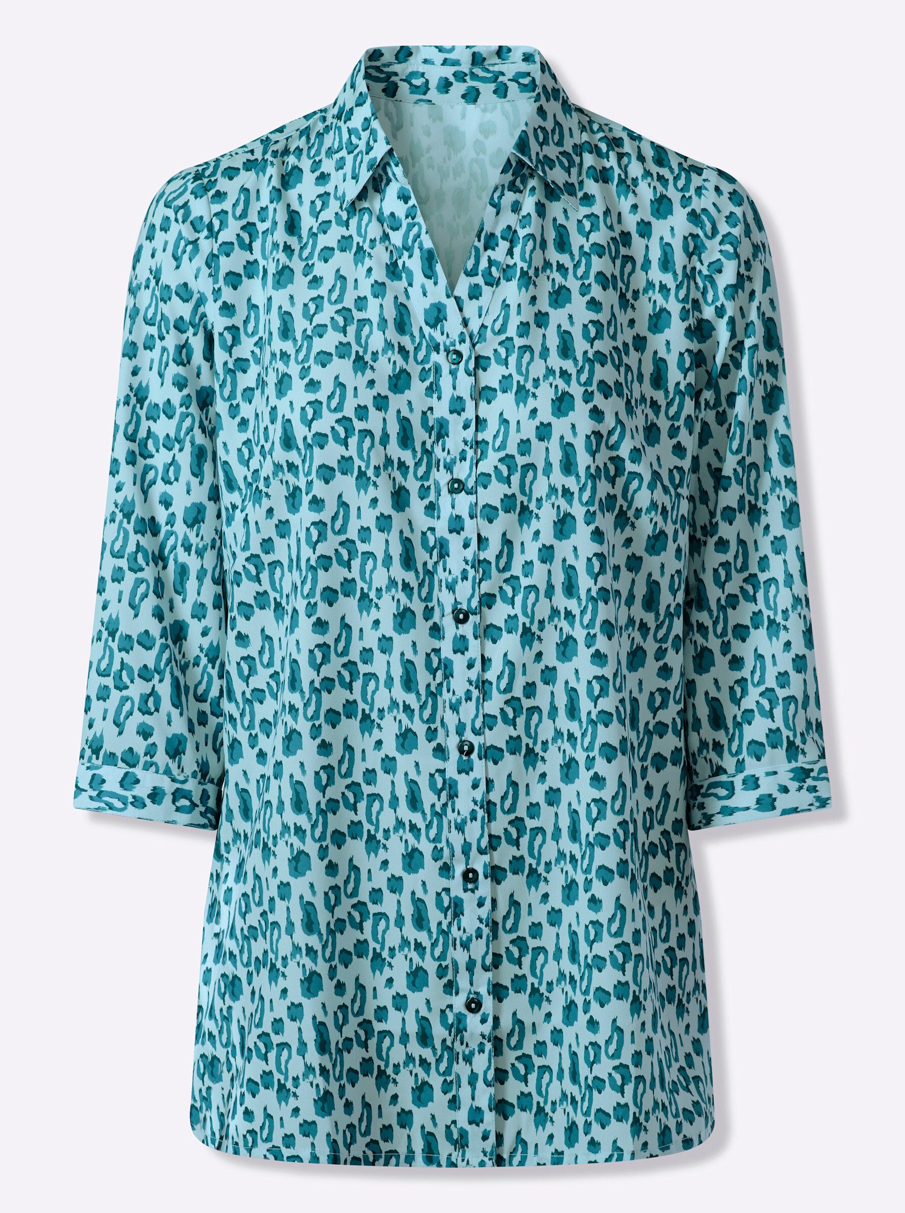 Klassische Bluse Longbluse 3/4-Arm
