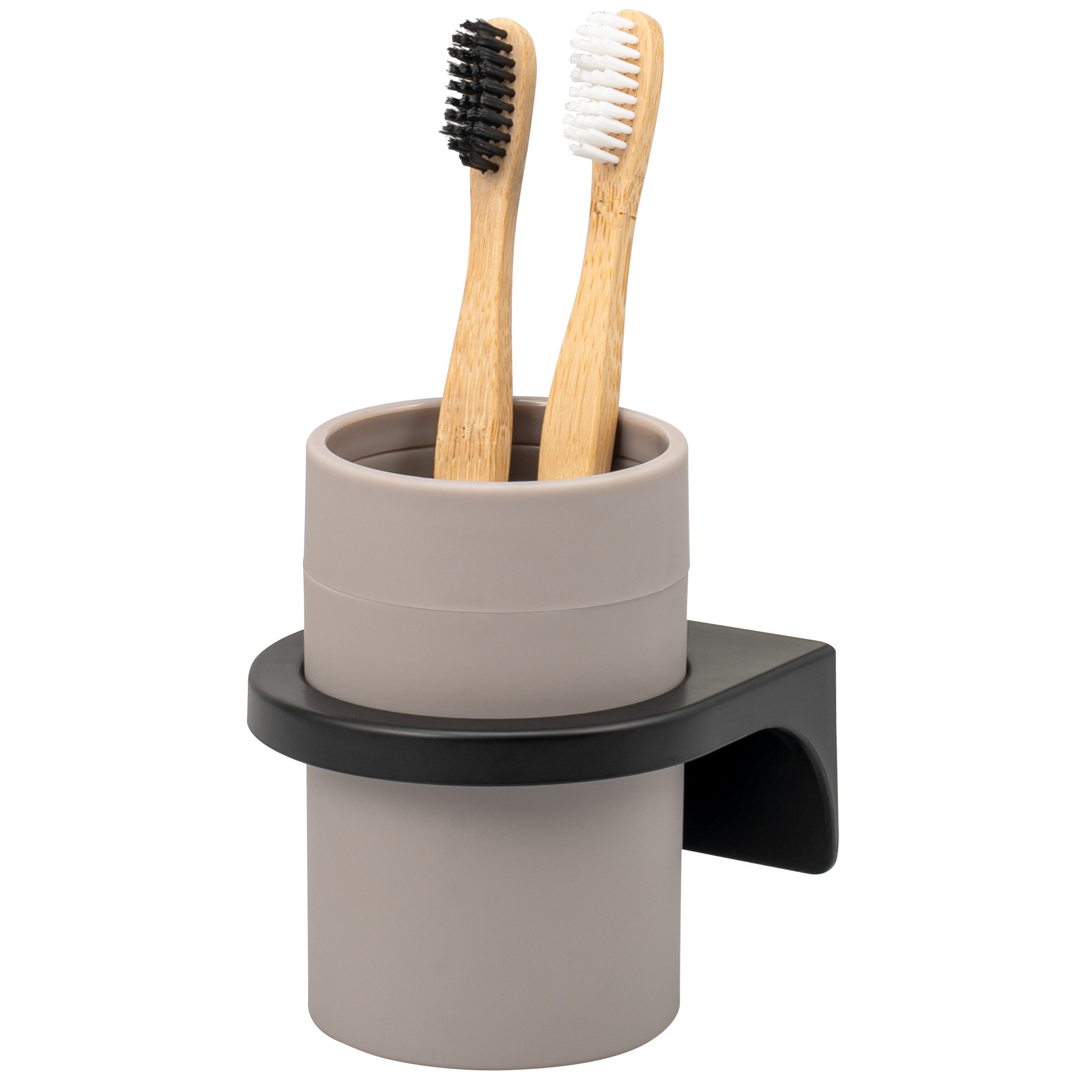 bremermann Zahnputzbecher rund, SAVONA Soft-Touch inkl. Wandhalterung, (1-St)