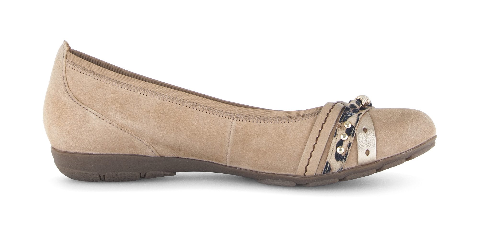 Gabor Ballerina Businessschuh, Schlupfschuh mit Zierelementen in Metallicoptik