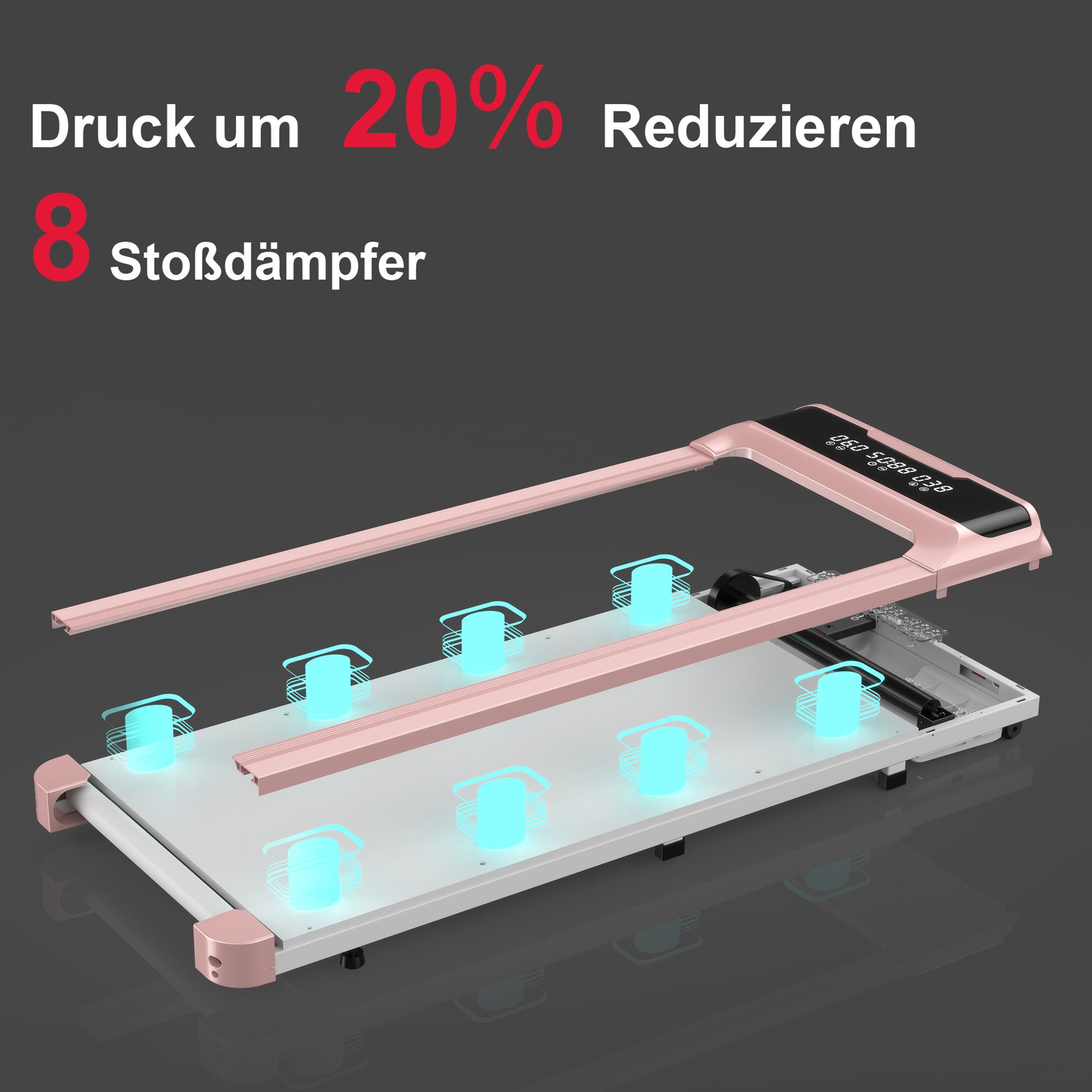 Hamlody Laufband Klappbare Laufbänder für Zuhause, 1-10 km/h, Bürstenloser Motor (LCD-Display, leise, platzsparend und Fernbedienung, Mit Fallschutzclip), Walking Pad für Zuhause Klein Laufpad mit Werkzeugsatz