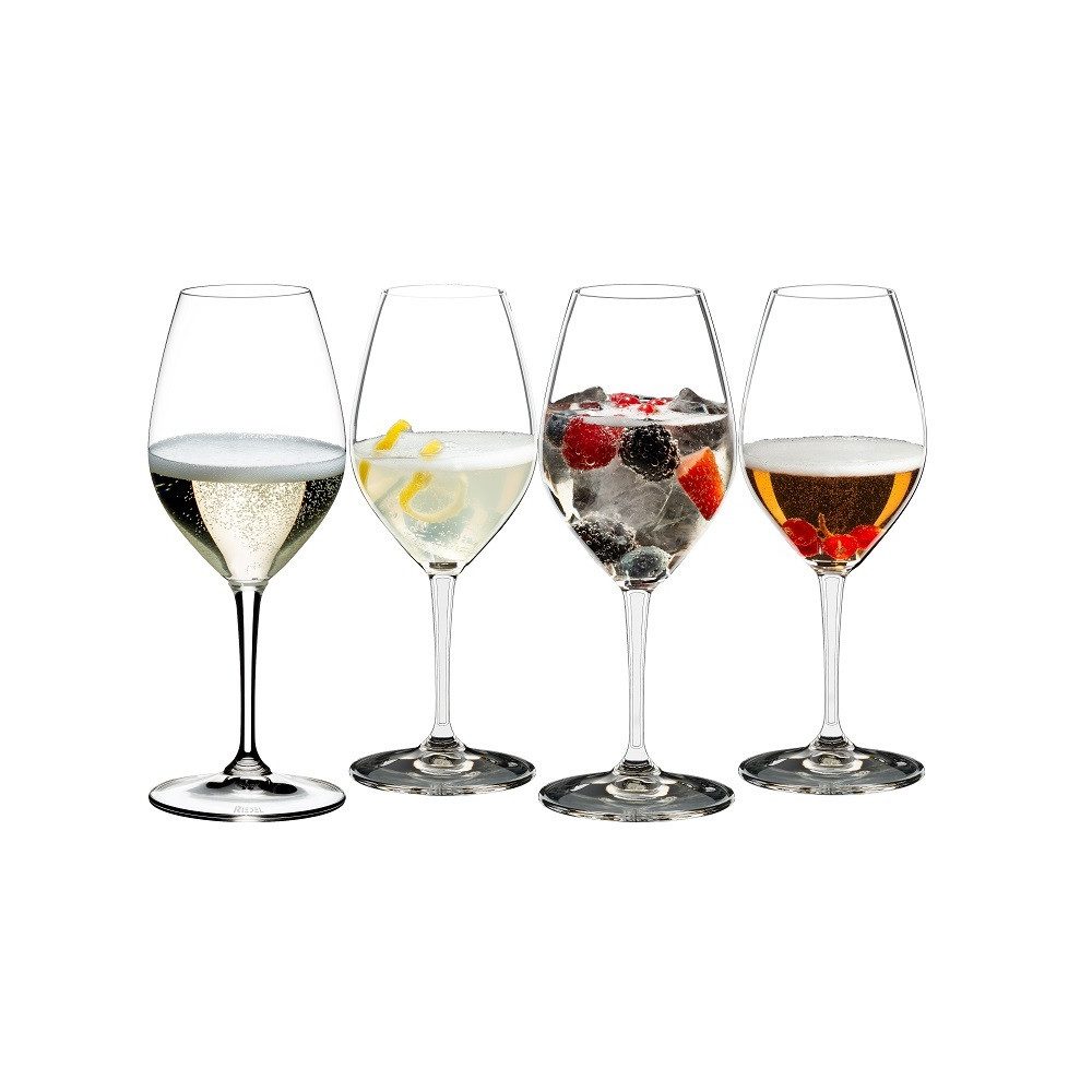 RIEDEL THE WINE GLASS COMPANY Sektglas Riedel Mixing Champagnerglas 440 ml 4er Set, Kristallglas