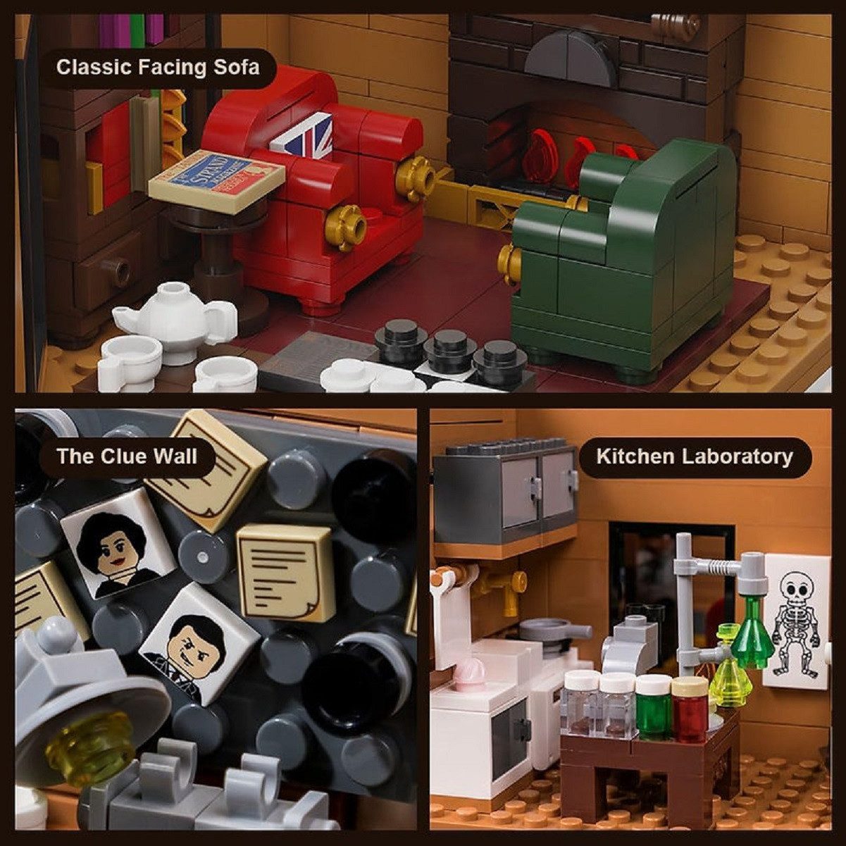Pantasy Pantasy 85014 Sherlock Holmes Baker Street Apartment 221B 3.087 Teile Konstruktions-Spielset, (3087 St)