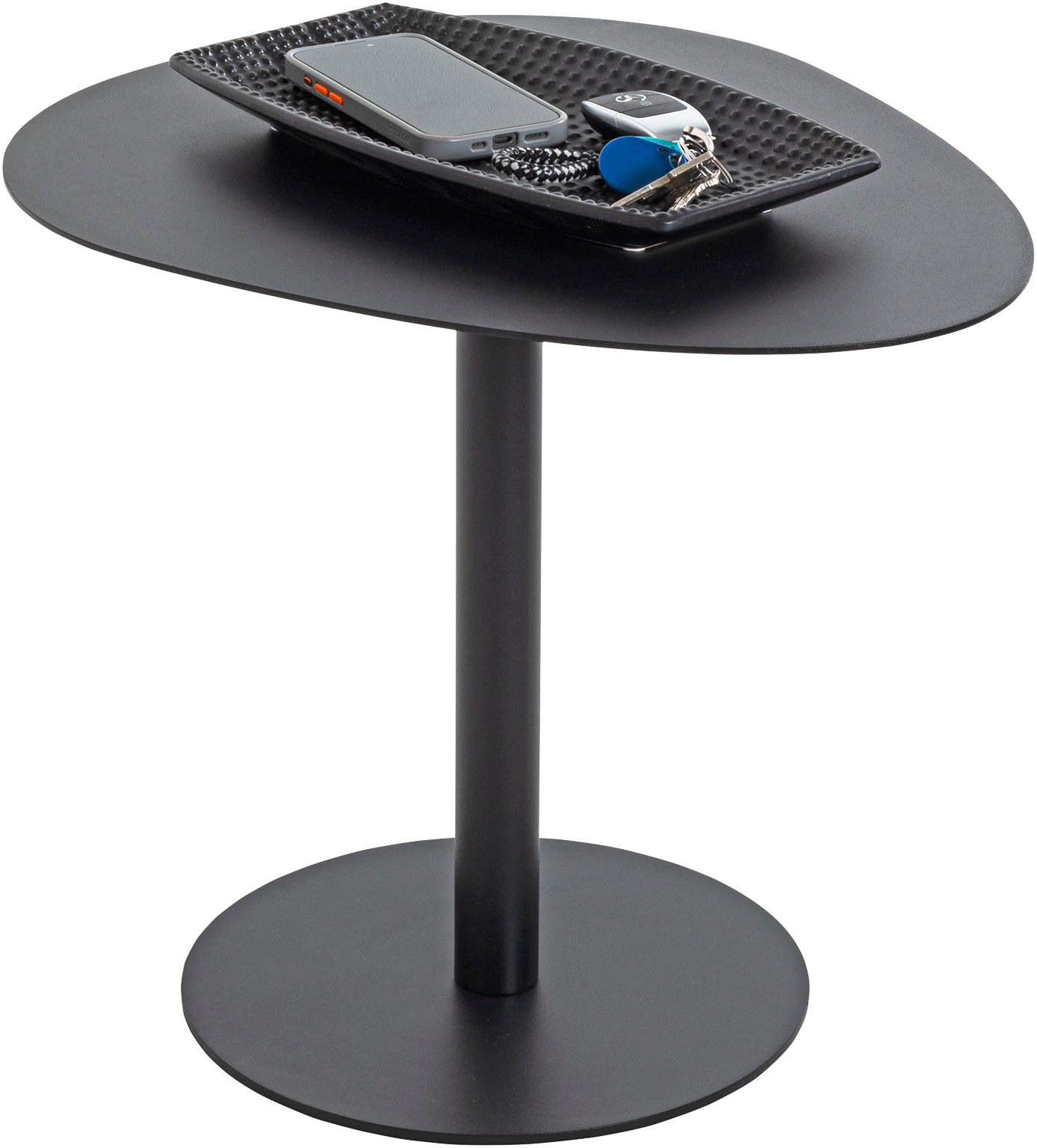 HAKU Beistelltisch Sofatisch, Wohnzimmertisch (1-St), freiform - aus Metall Schwarz B/T/H 51/41/42 cm