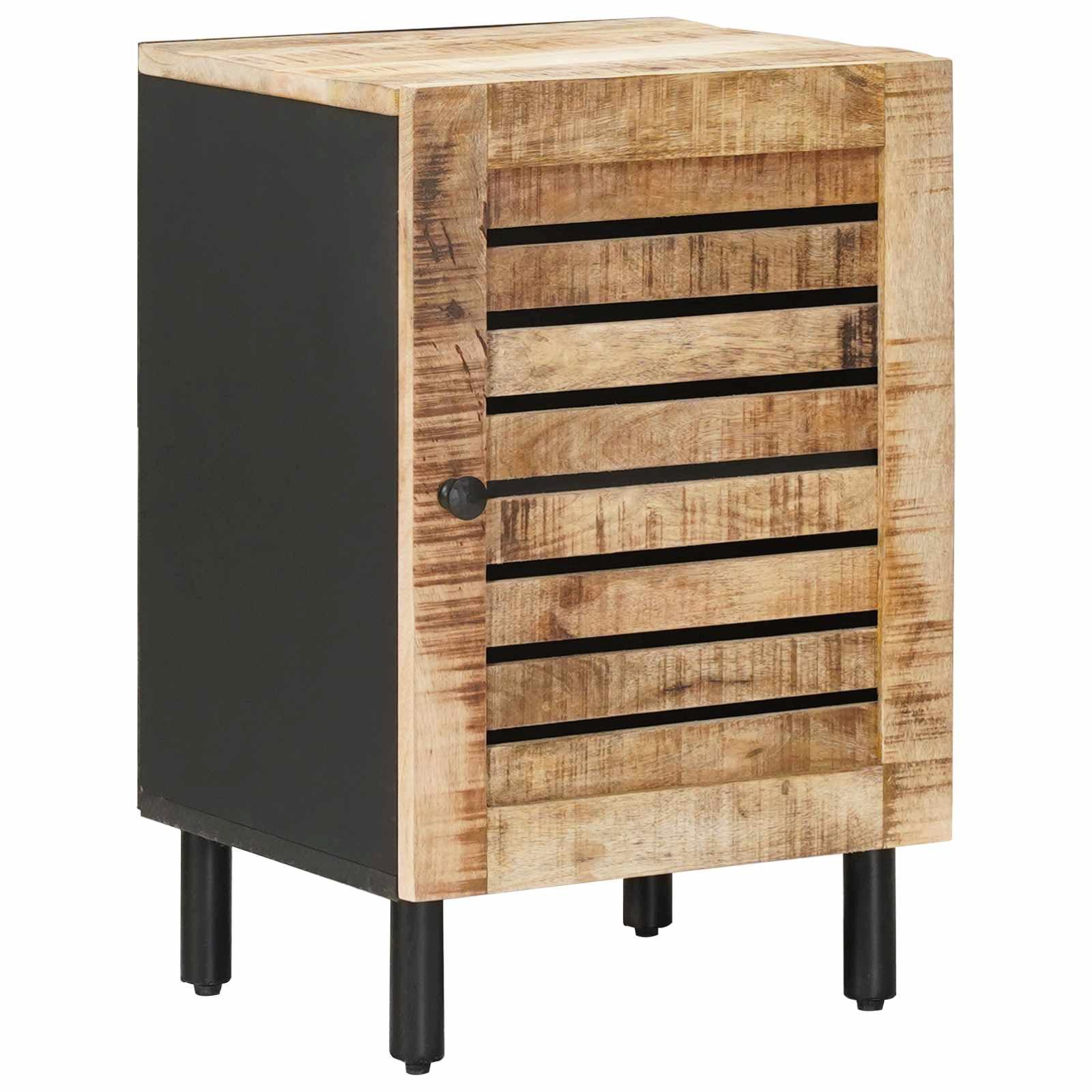 vidaXL Badezimmer-Set Badezimmerschrank mit Tür Braun und Schwarz 38 x 33,5 x 58 cm, (1-St)