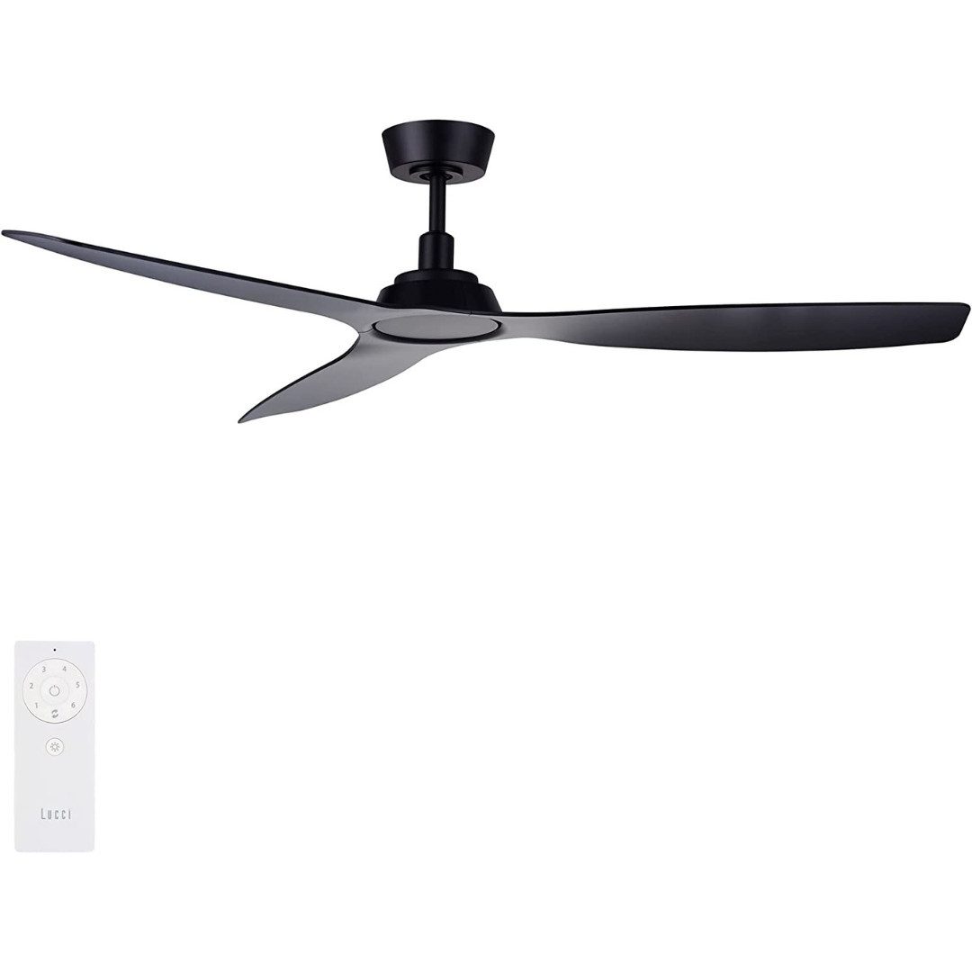 Beacon Wandventilator Lucci air Deckenventilator Moto in schwarz mit drei Flügeln