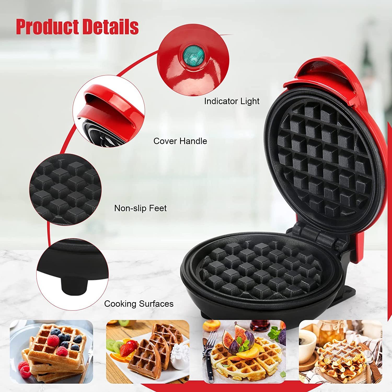 klassische Waffeln, Waffeleisen Waffeleisen, Haushalts/Küch, Waffeleisen Mini Haiaveng 350W Klein für für Kindergeburtstage/Familienfeiern Waffeleisen