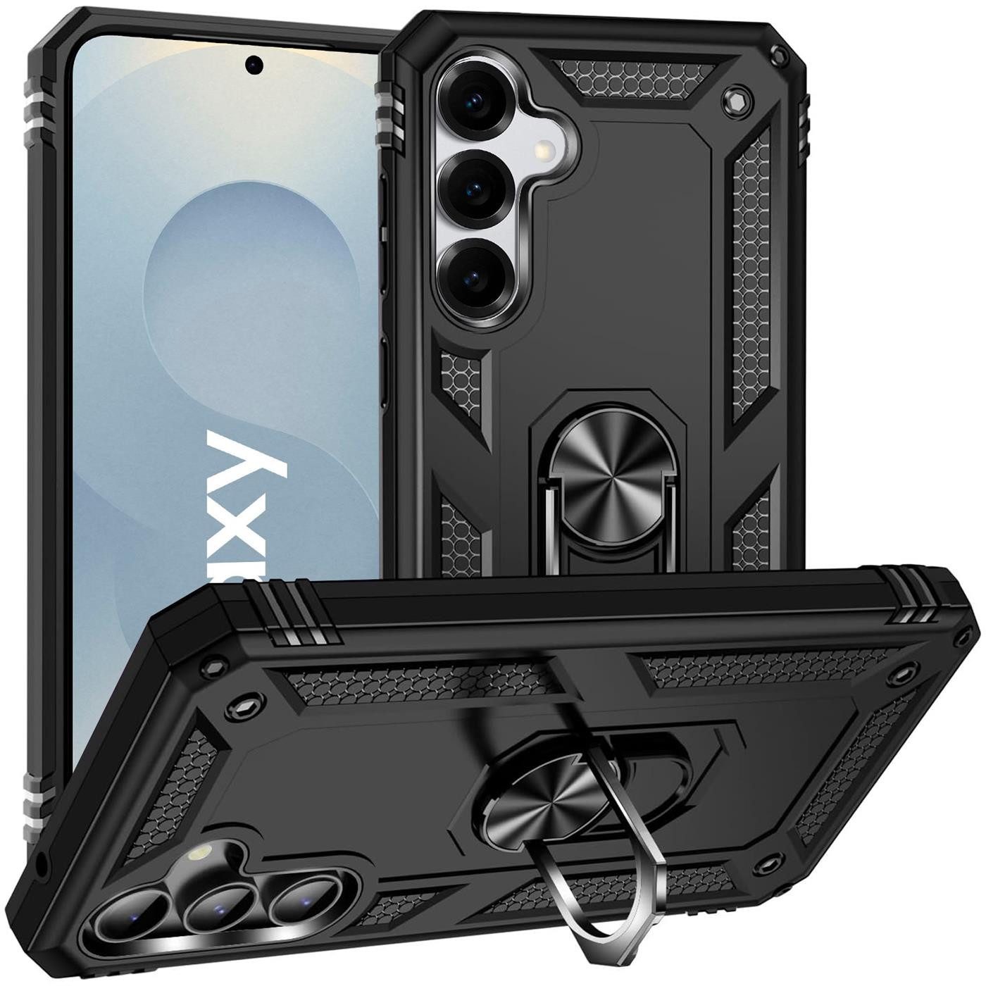 CoolGadget Handyhülle Armor Shield Case für Samsung Galaxy S25 6,2 Zoll, Outdoor Cover mit Magnet Ringhalterung Handy Hülle für Samsung S25