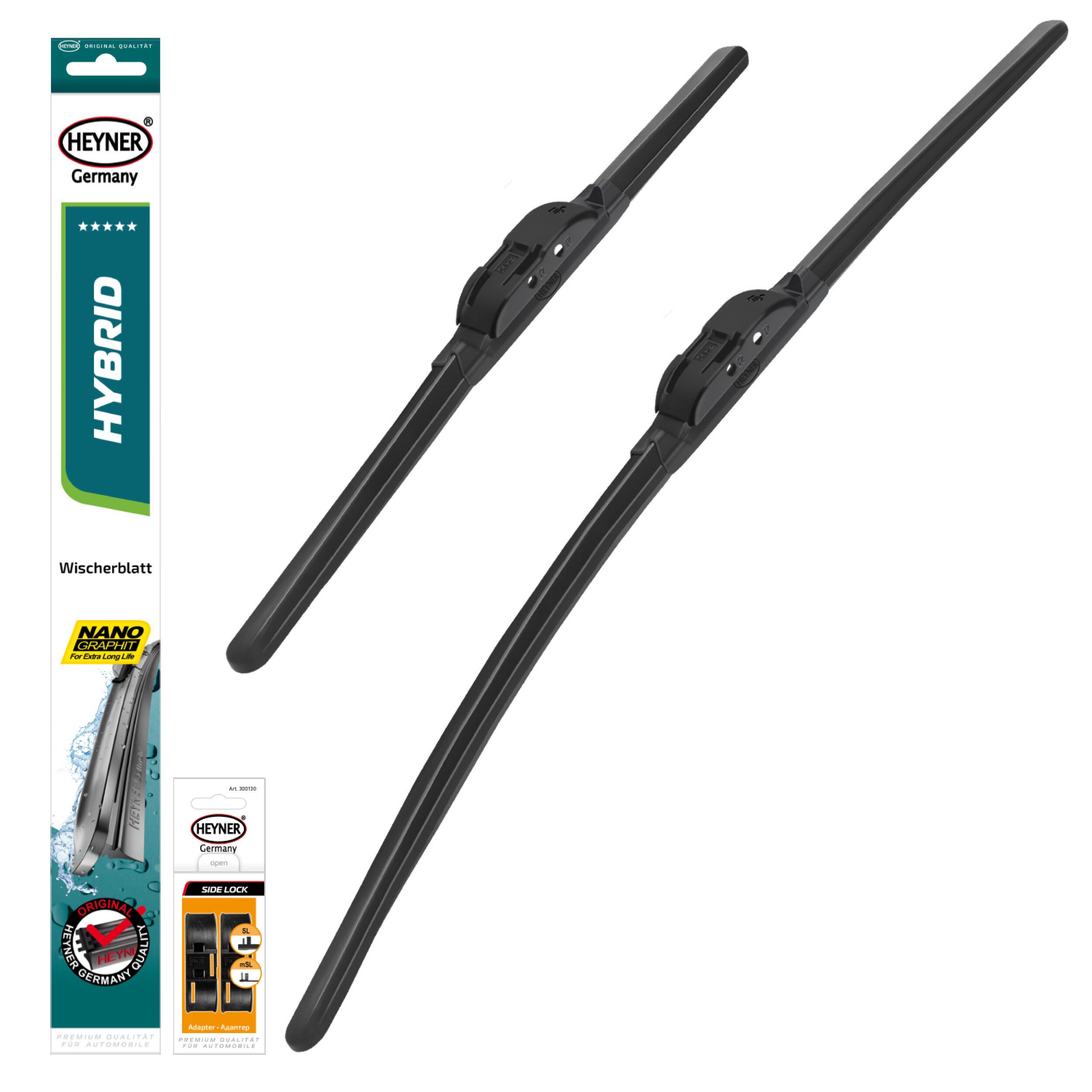 HEYNER Scheibenwischblätter Set für BMW i8 (03.2018 - 06.2020) HYBRID Flachbalkenwischer, Vorne, (Set, 2-St., Scheibenwischer Set)