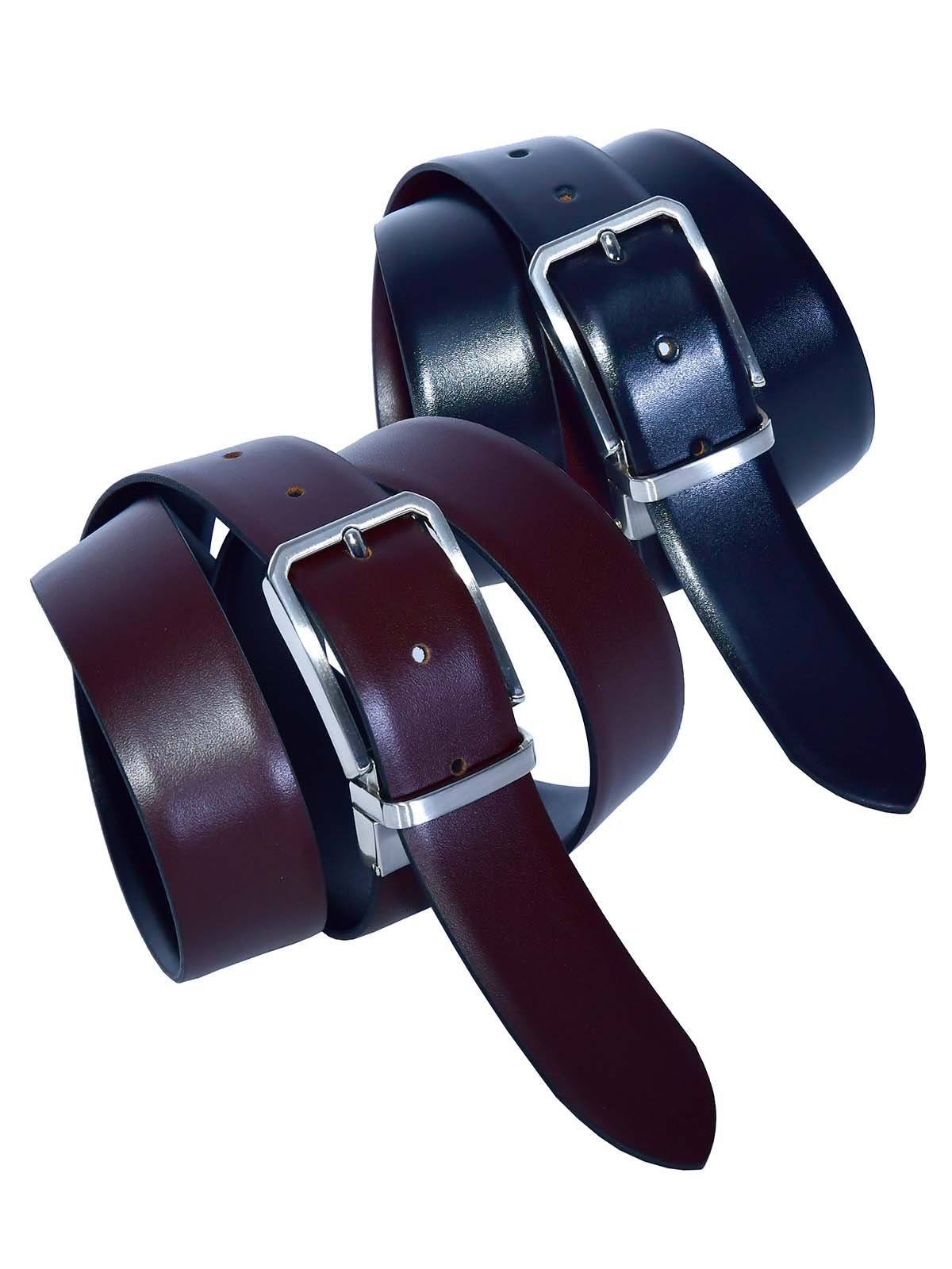 LLOYD Men’s Belts LLOYD-Wendegürtel bombiert dunkelbraun Ledergürtel 35mm