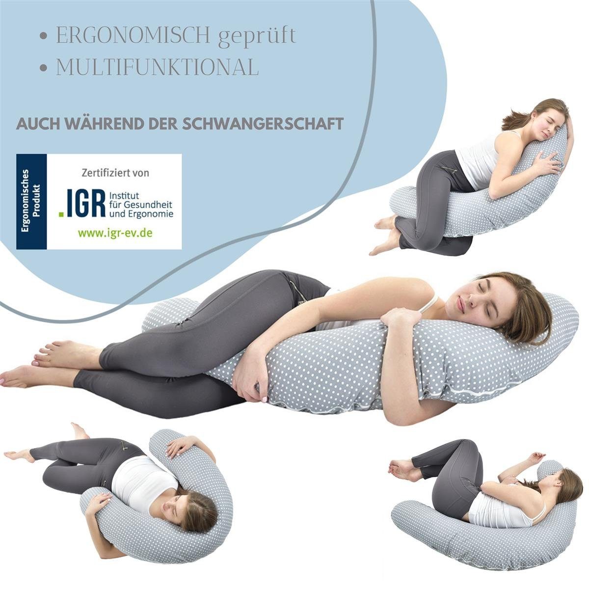 100% Bezug Babynestchen Baumwolle Mikroperlen, mit Bezug, Stillkissen mit Design Schwangerschaftskissen Seitenschläferkissen SEI EPS