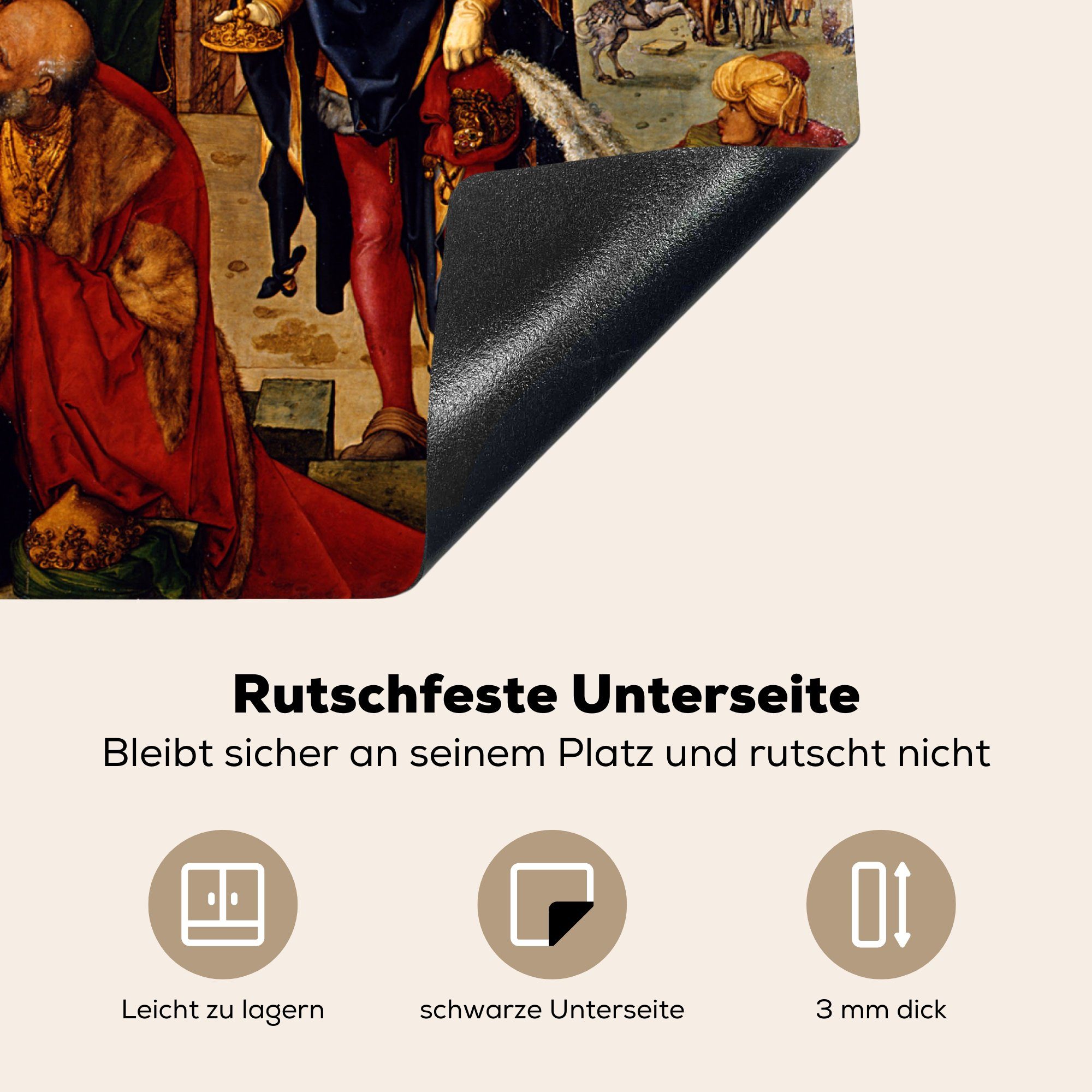 Albrecht Mobile Vinyl, Gemälde der Anbetung - Dürer, 60x52 MuchoWow tlg), cm, (1 von nutzbar, Könige Arbeitsfläche Herdblende-/Abdeckplatte Ceranfeldabdeckung
