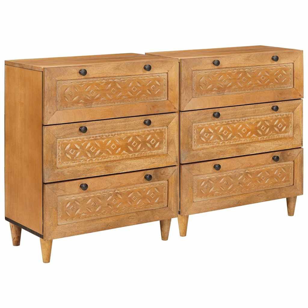 vidaXL Fächerschrank Sideboard 2 pcs Braun günstig online kaufen