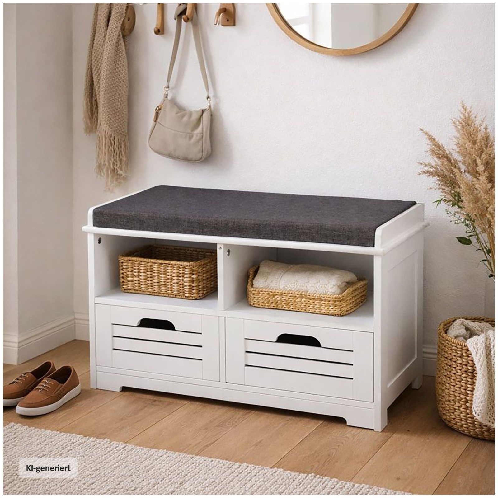HTI-Living Schuhregal Schuhschrank weiß mit Sitzfläche, Stück 1-tlg., Schuhregal Schuhbank