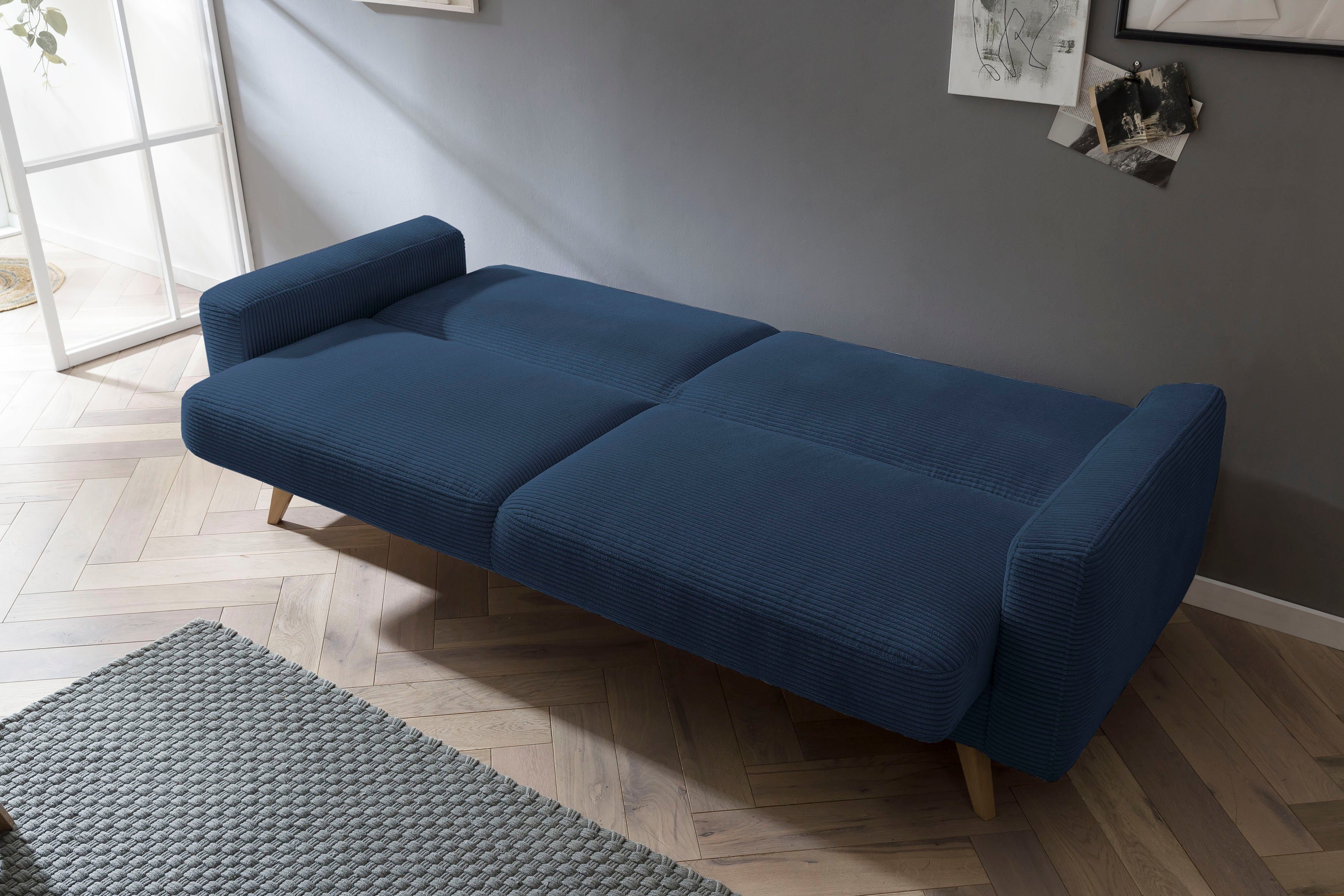 exxpo - 3-Sitzer Samso, navy Bettkasten Inklusive sofa fashion Bettfunktion und