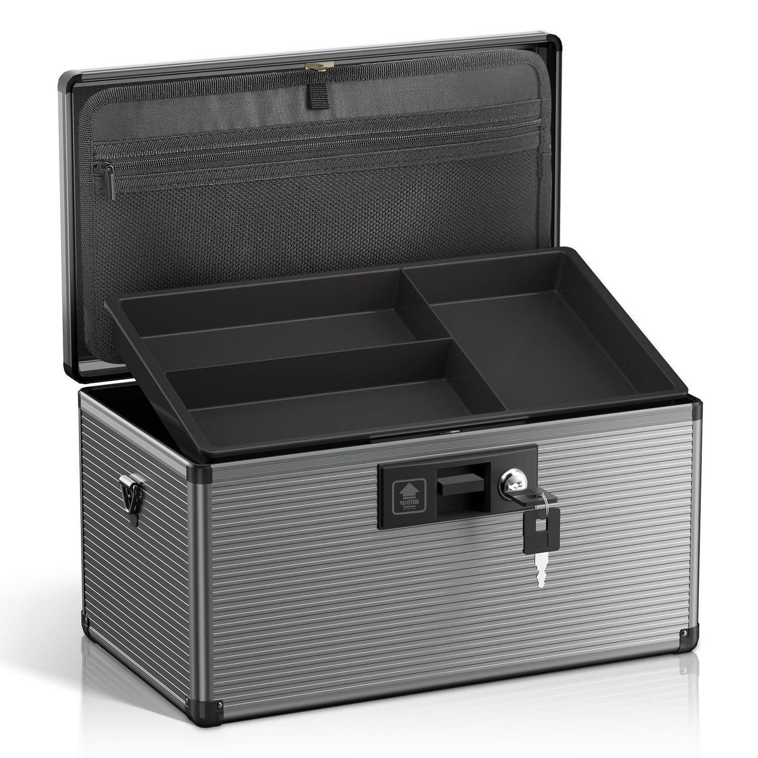 LuxusKollektion Medizinschrank Medizinschlossbox Groß Schwarz