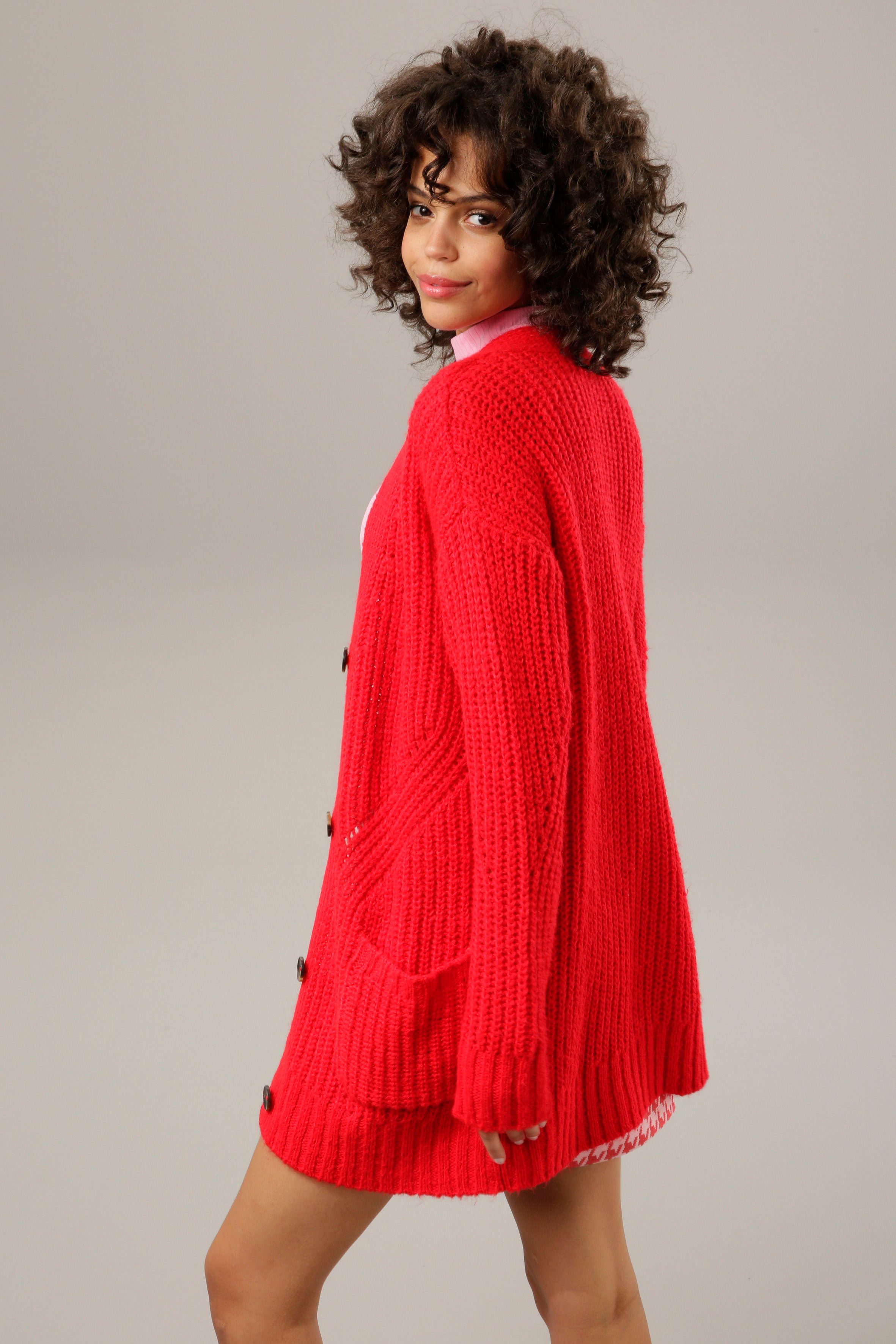 Aniston CASUAL Strickjacke mit kunstvollem Strickmuster