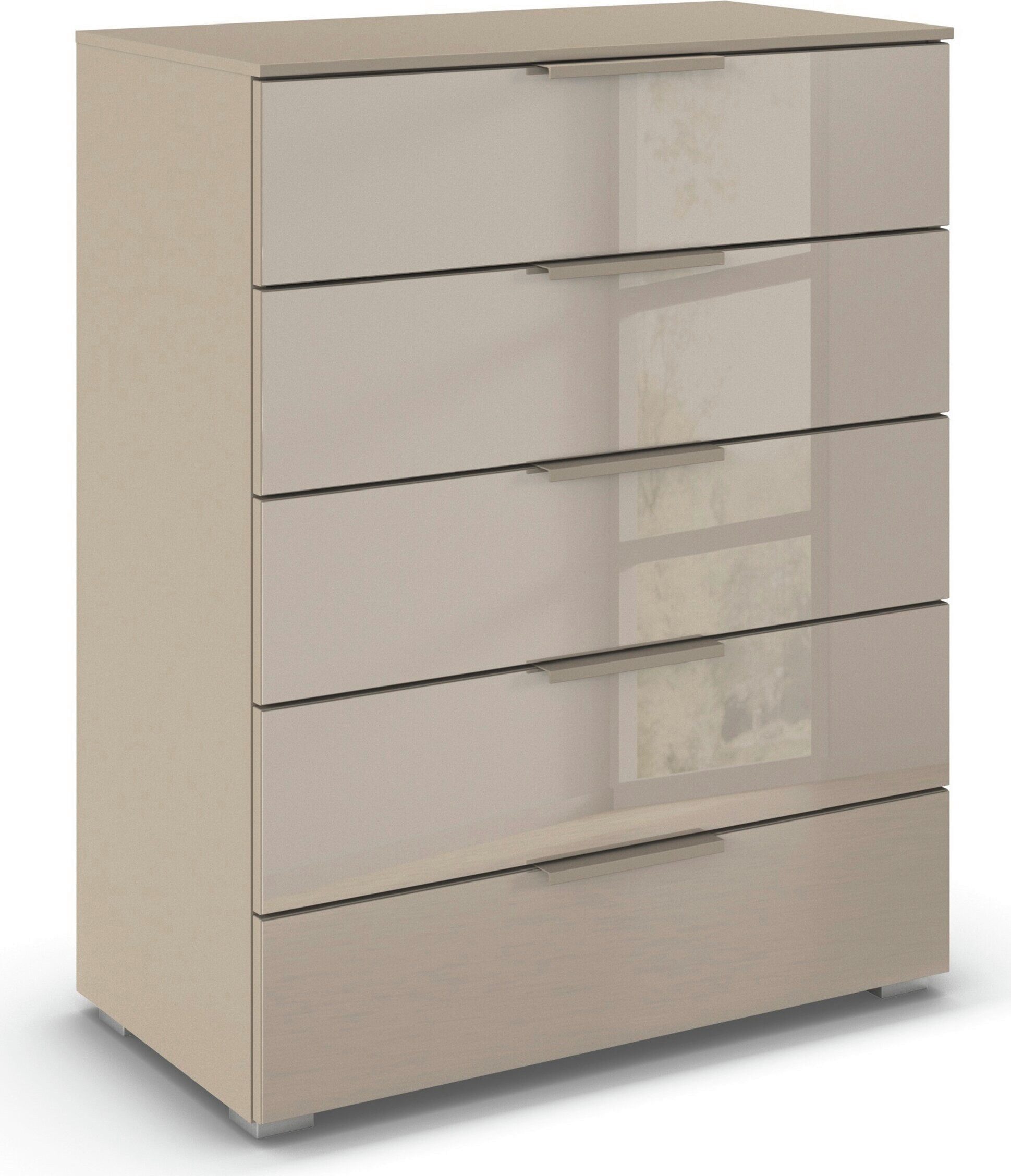 rauch Schubkastenkommode Highboard Sideboard Kommode MONTCLAR Frontauswahl Dekor/Hochglanz/Glas (in 2 Breiten: 40 oder 80 cm / Höhe 100 cm, inkl. Soft-Close-Funktion), mit 5 geräumigen Schubladen, viele Griffvarianten MADE IN GERMANY