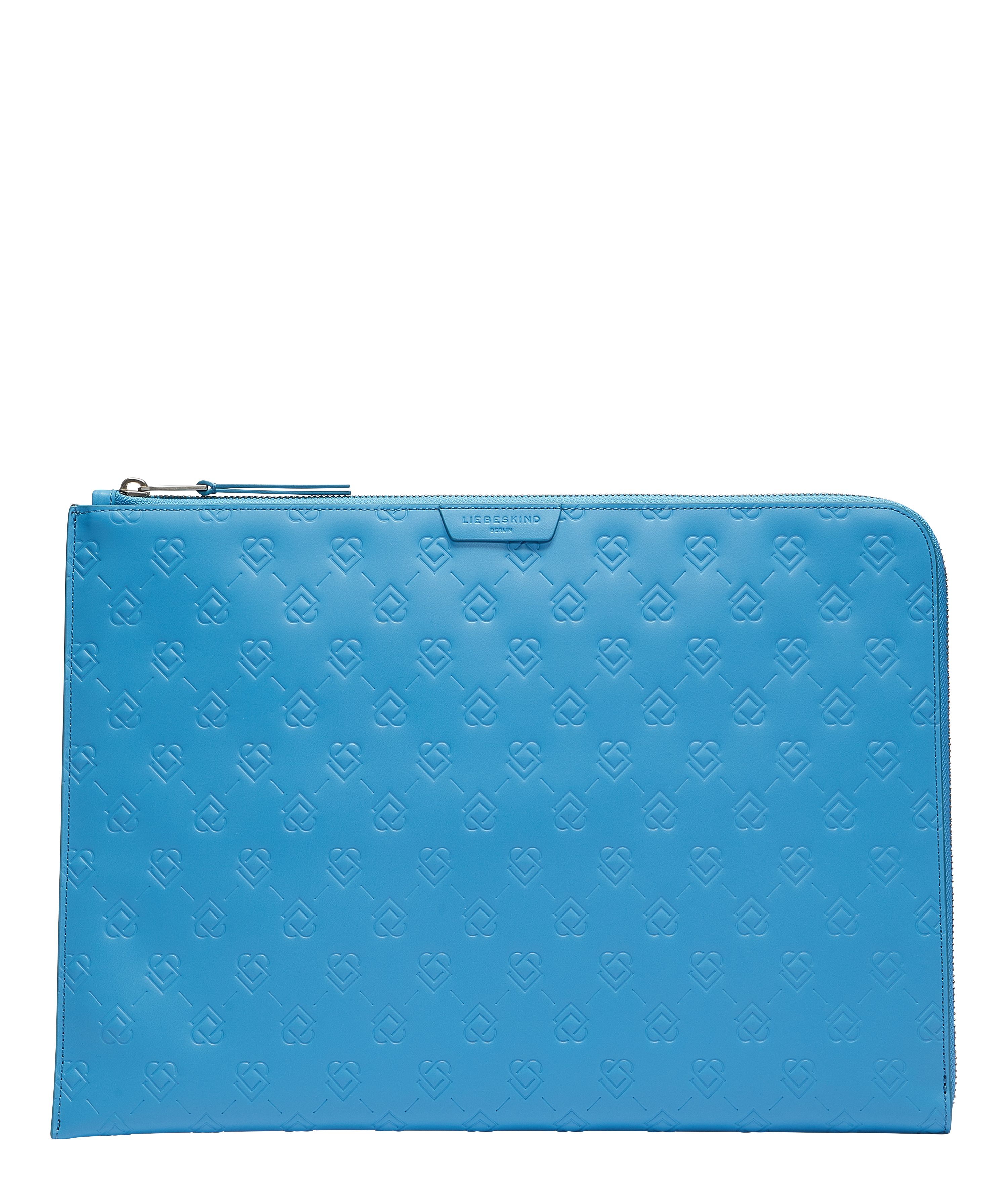Berlin Laptop azurblau mit Liebeskind Case Geldbörse Logo-Icon-Muster