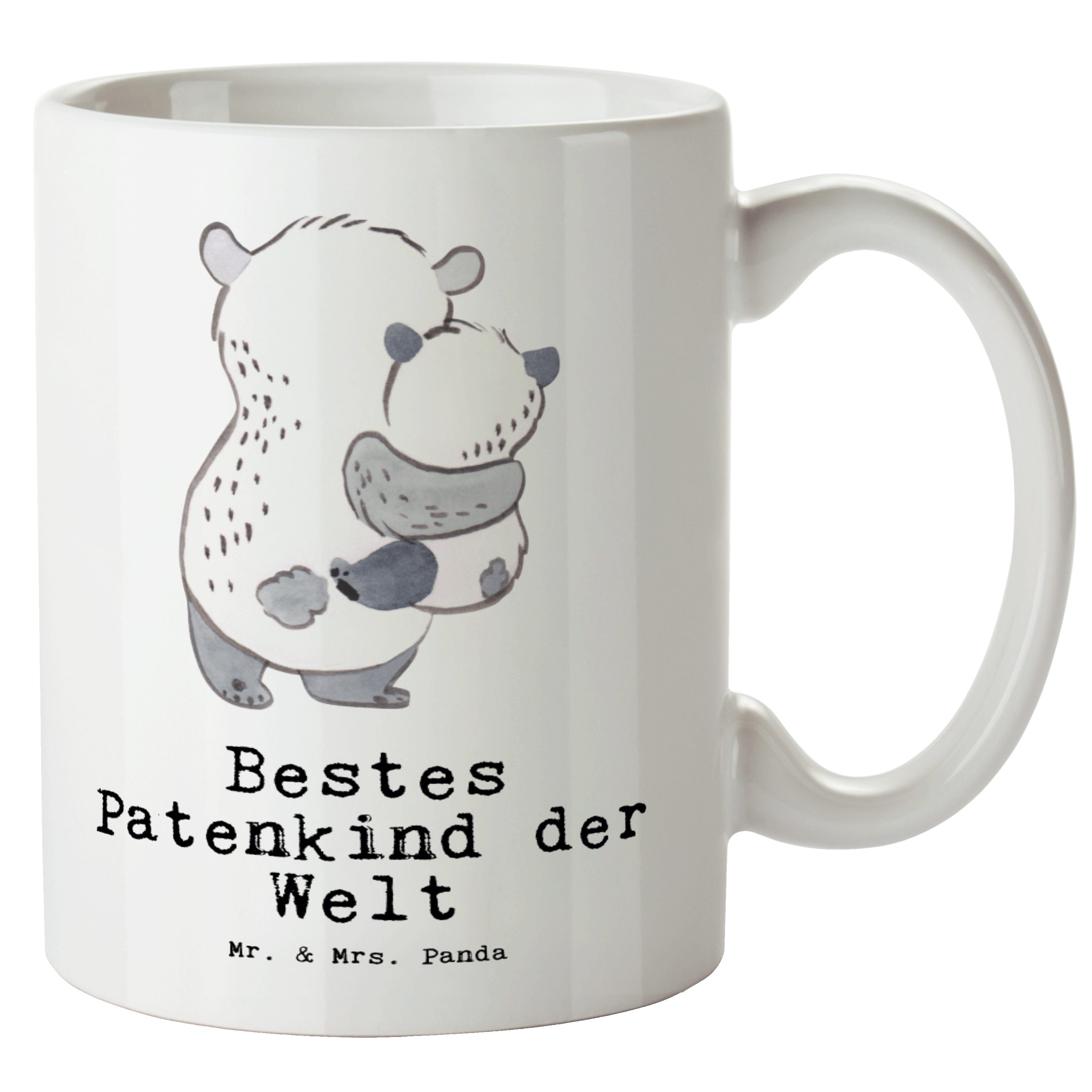 Mr. & Mrs. Panda Tasse Panda Bestes Patenkind der Welt - Weiß - Geschenk, Jumbo Tasse, XL Ta, XL Tasse Keramik