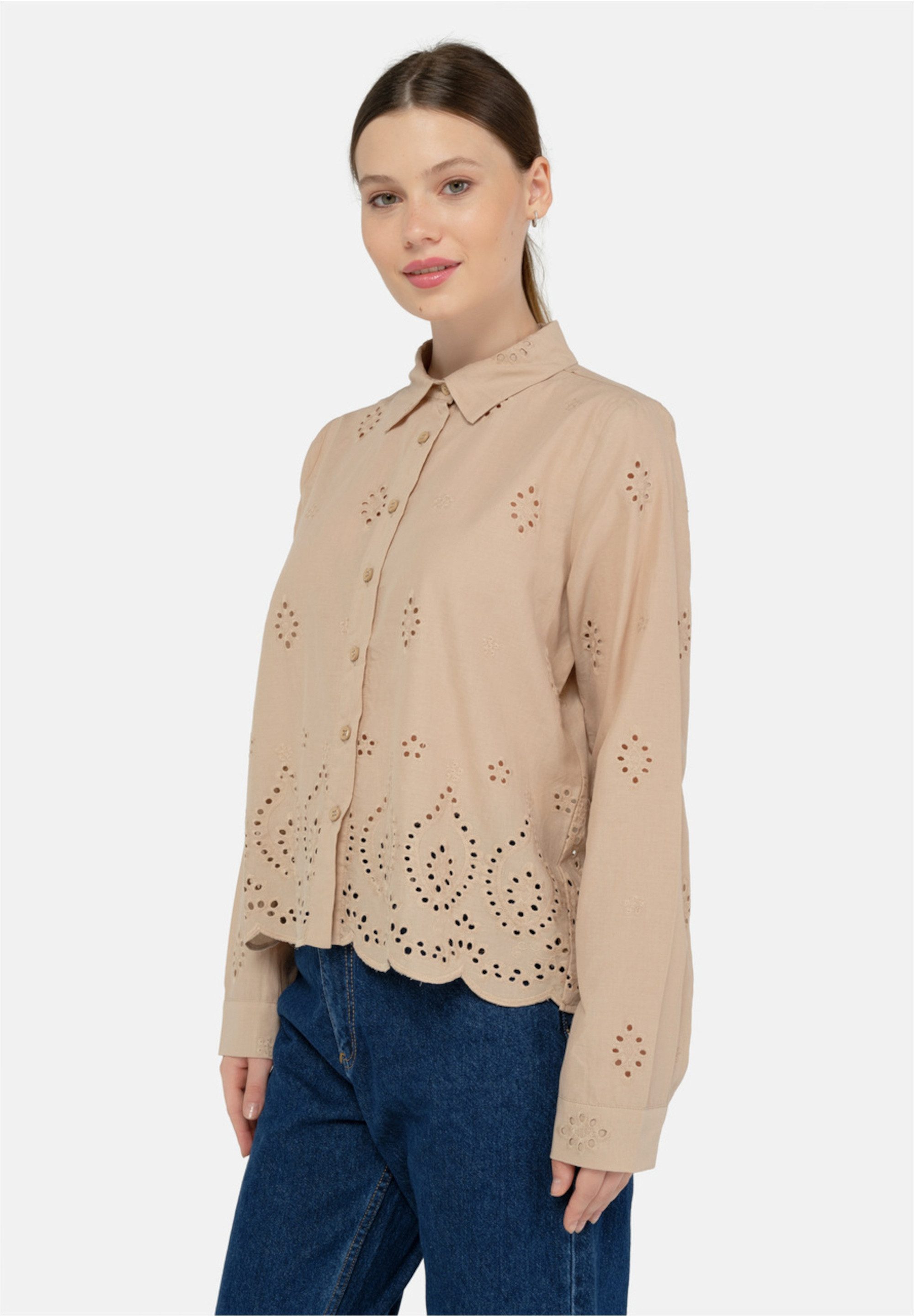 freshlions Klassische Bluse "Kate", (1 tlg.), mit luftigem Lochmuster günstig online kaufen
