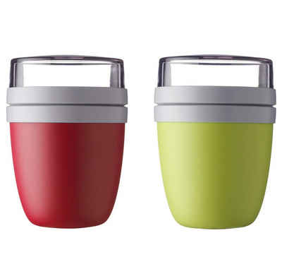 Mepal Lunchbox Lunchpot Ellipse 2-er Set Lunchbox (Nordic Red und Lime)