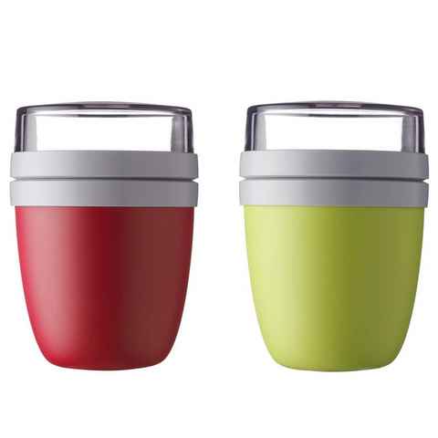 Mepal Lunchbox Lunchpot Ellipse 2-er Set Lunchbox (Nordic Red und Lime)