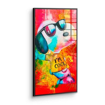 DOTCOMCANVAS® Acrylglasbild I'm cool - Acrylglas, Snoopy Acrylglasbild I´m cool comic panorama hochkant rot orange
