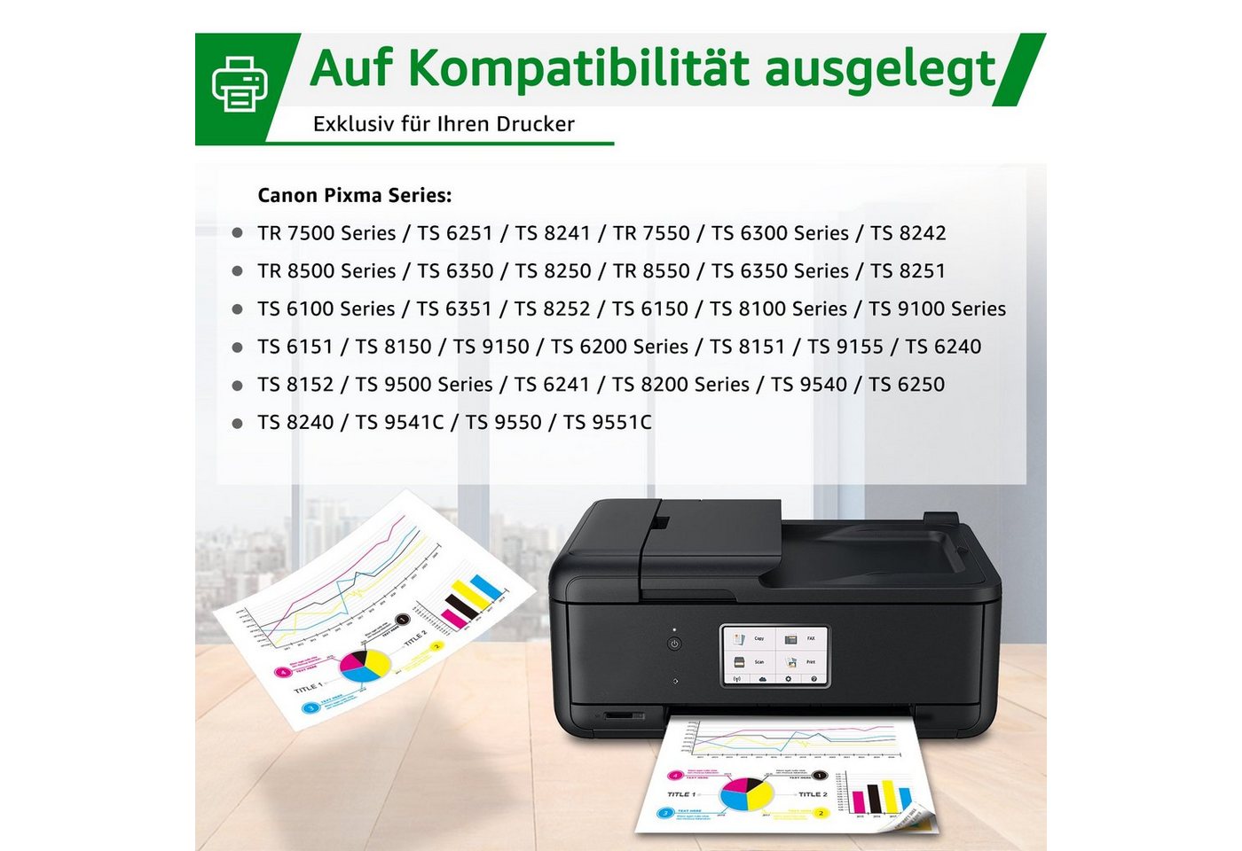 Thumbnail - Greensky Ersatz für CANON PGI 580XL CLI 581 XL Tintenpatrone (für Pixma TS6150 TR7550 TS9550 TS8250 TS9155)