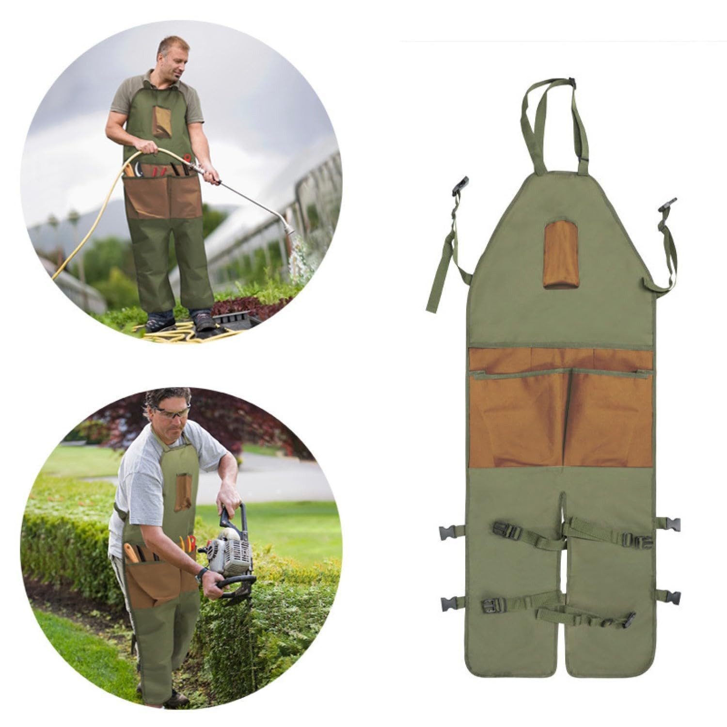 ibettertec Umhängeschürze Arbeitsschürze mit Werkzeugtaschen, Gartenschürze günstig online kaufen