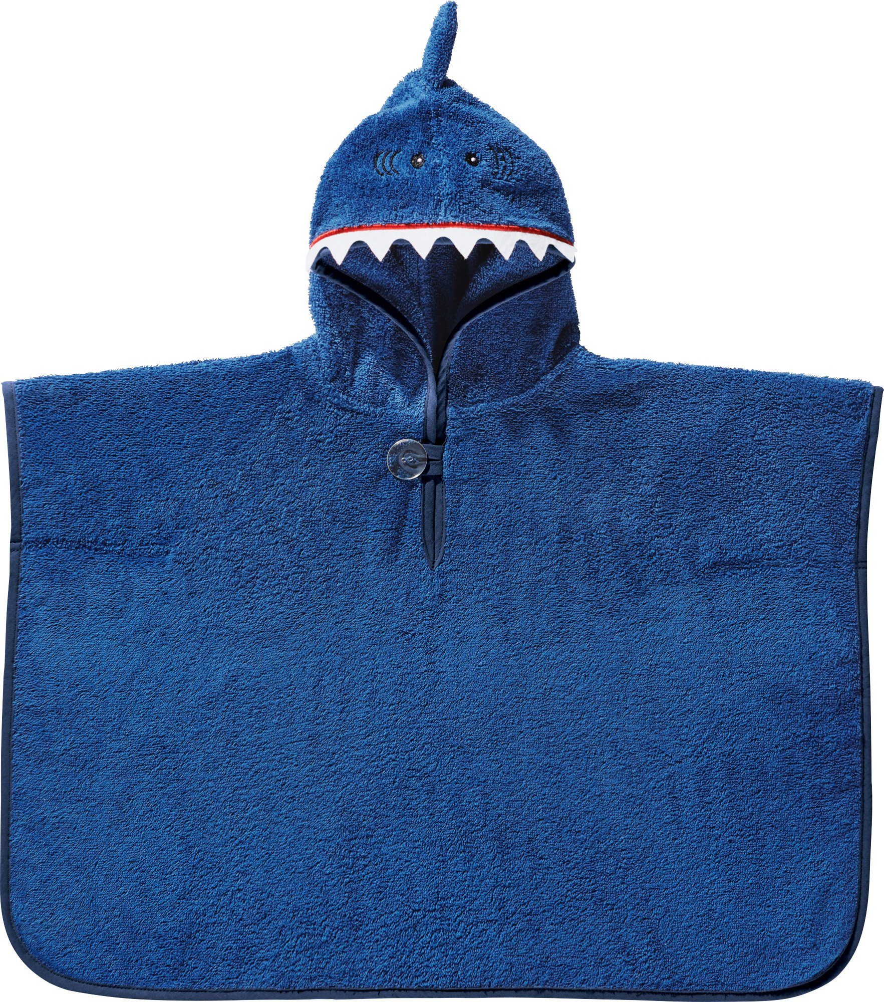 Erwin Müller Bademantel Kinder-Poncho "Hai", Rückenlänge ##VAR##: 50, Frottier, mit Kapuze, default, Walk-Frottier Uni