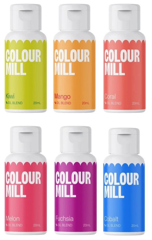 COLOUR MILL Backdekoration COLOUR MILL Öl Lebensmittelfarben Sets, 20 ml, (Set, 6 x 20 ml)