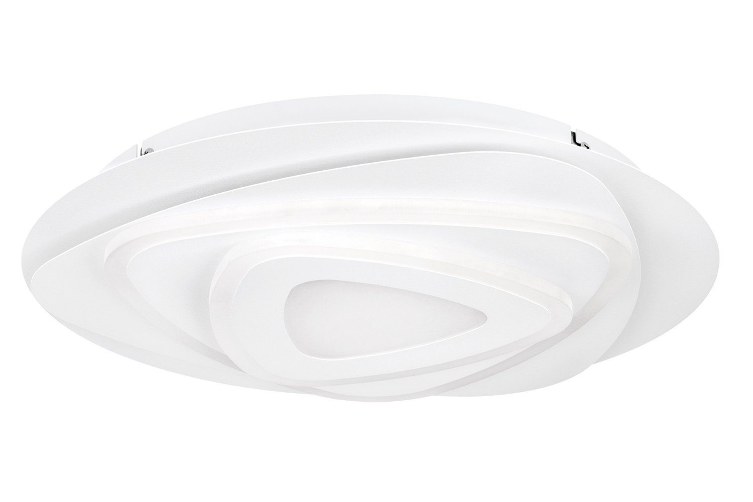 EGLO LED Deckenleuchte PALAGIANO, 1-flammig, Ø 38 cm, Weiß, Metall, LED  fest integriert, LED Deckenlampe, Lampenschirm aus Kunststoff | Deckenlampen
