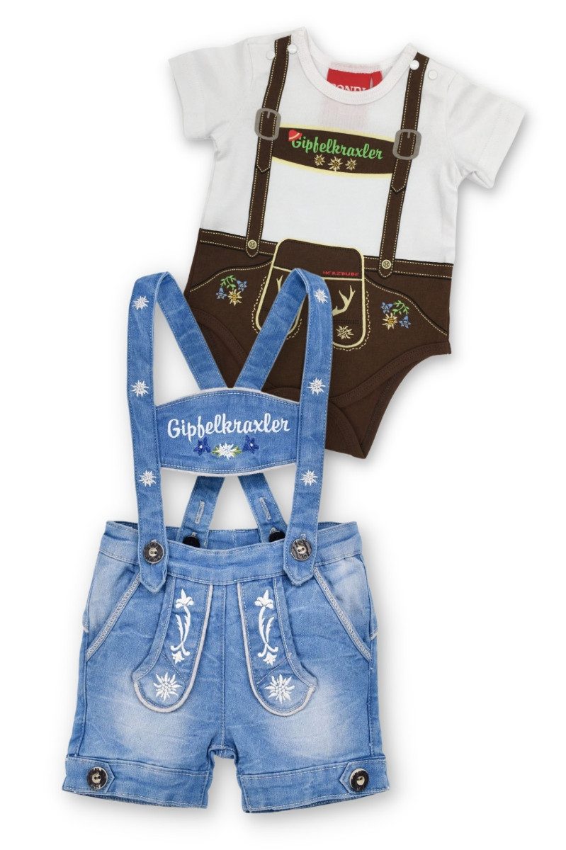 BONDI Trachtenkleid Trachtenjeans Baby/Kleinkind - GIPFELKRAXLER/HOSENTRÄGER - jeans