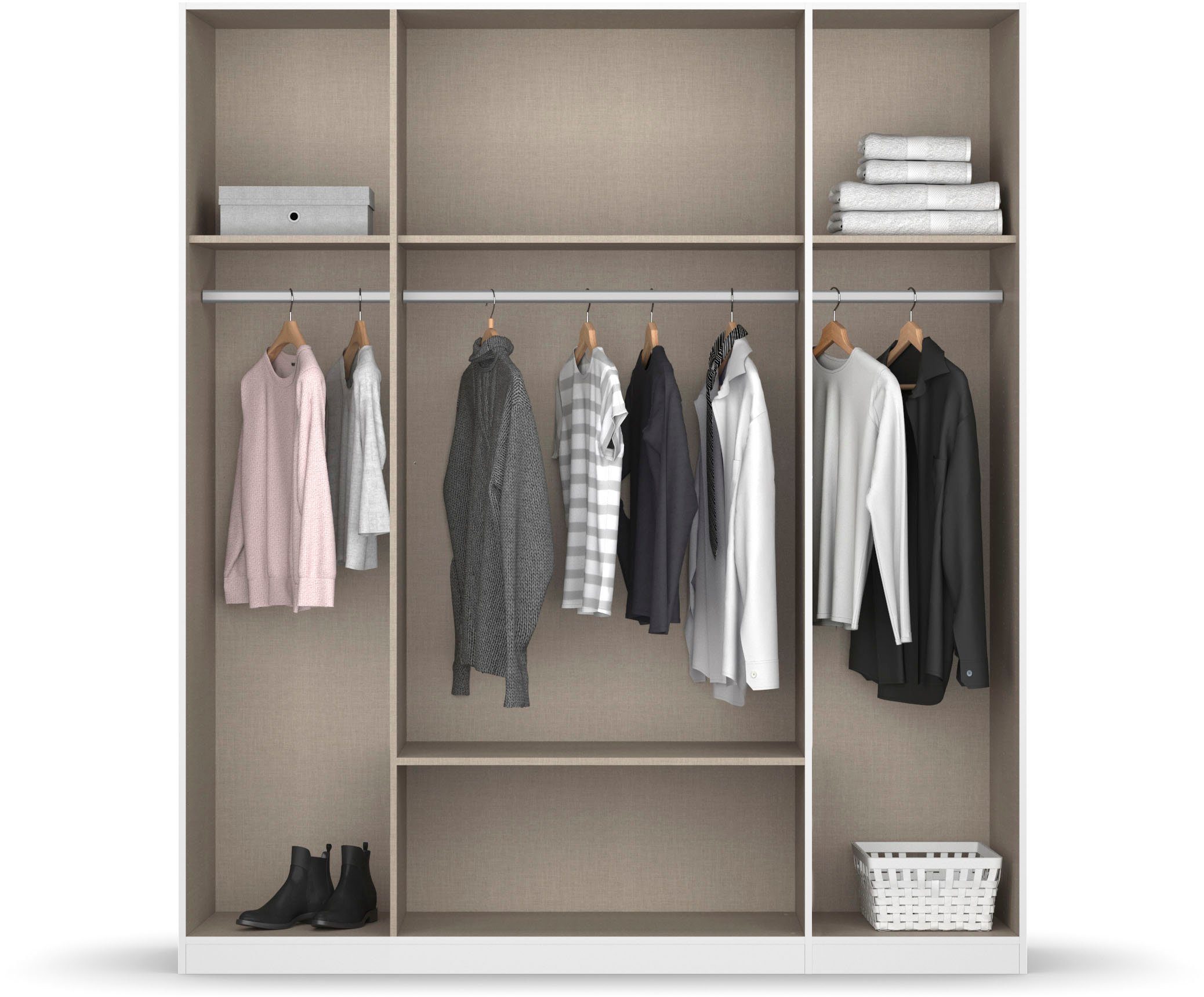 rauch Kleiderschrank Schrank Garderobe Ankleide GAMMA Breiten 91/136/181/226/271/315/360 cm (in 3 Ausstattungen BASIC/CLASSIC/PREMIUM (inkl. SOFT-CLOSE-Funktion – Bild 5 von 5