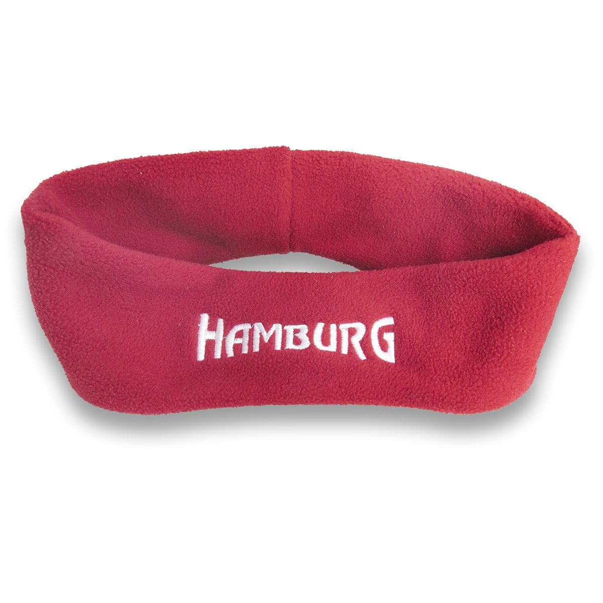 Sonia Originelli Stirnband Stirnband kuschelig weich Rot bestickt Marine, "Hamburg" Fleece