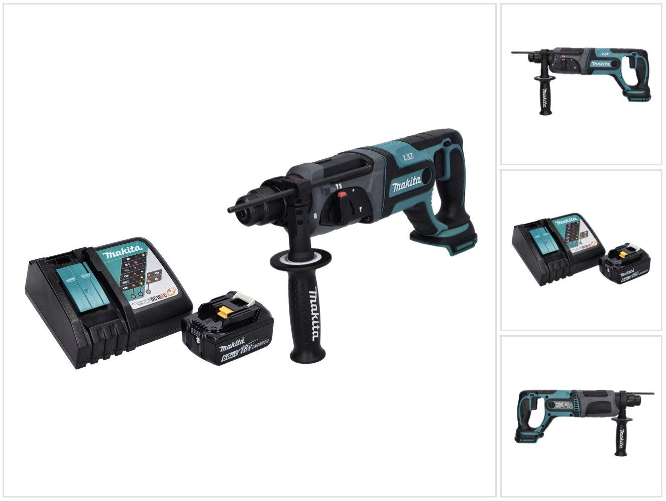 Makita Akku-Bohrhammer DHR 241 RG1 18 V 2,0 J SDS plus + 1x Akku 6,0 Ah + Ladegerät