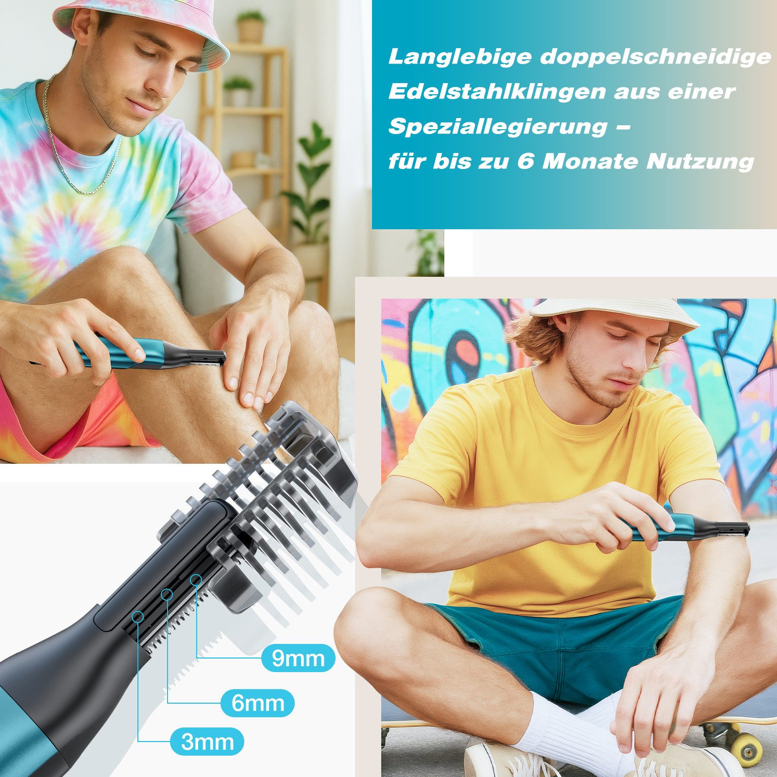 Kensen Haarschneider Intimrasierer Mann, kensen 2 in 1 Rasierer Herren Intimbereich