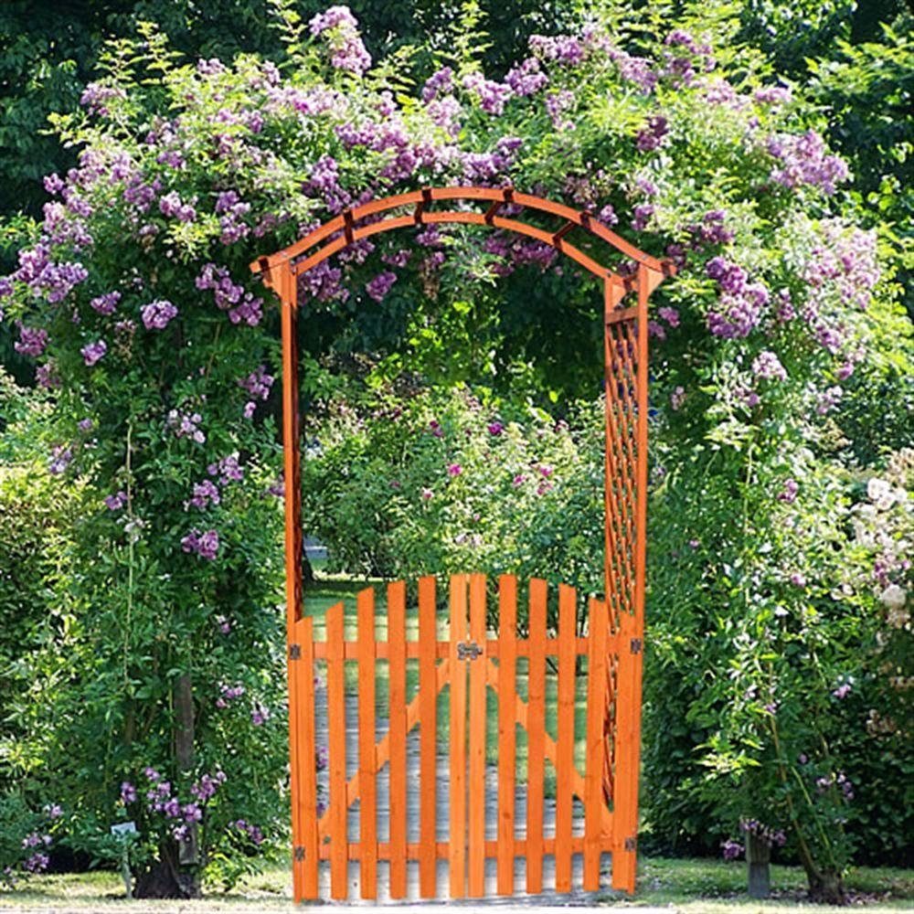 Feel2Home Rosenbogen Rankgitter mit Tür, Gartenbogen Spalier für Rosen & Kletterpflanzen Stück, 1 Rosenbogen mit Tür als Rankhilfe für Kletterpflanzen, Rosenbog – Bild 4 von 5
